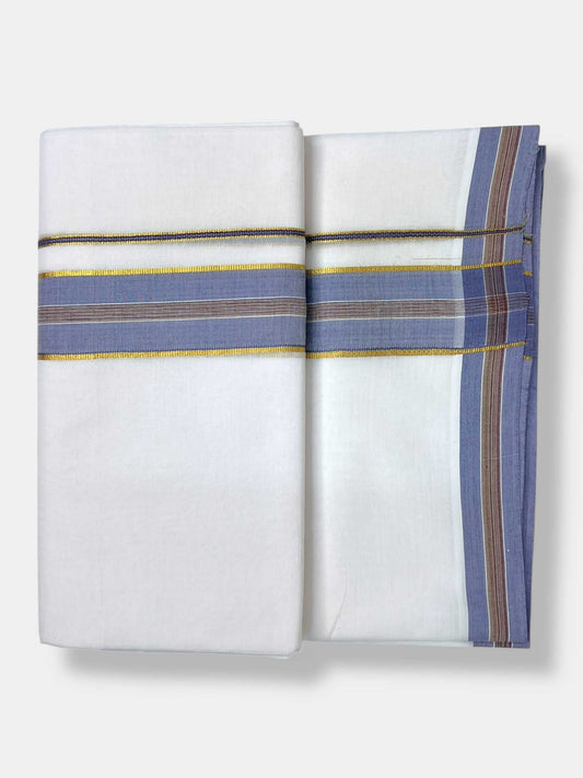 Pure White Cotton Men's Double Dhoti