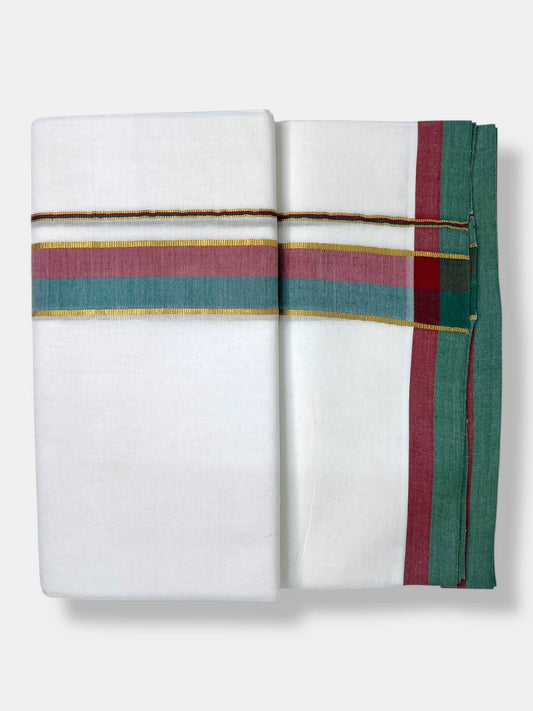 Pure White Cotton Men's Double Dhoti