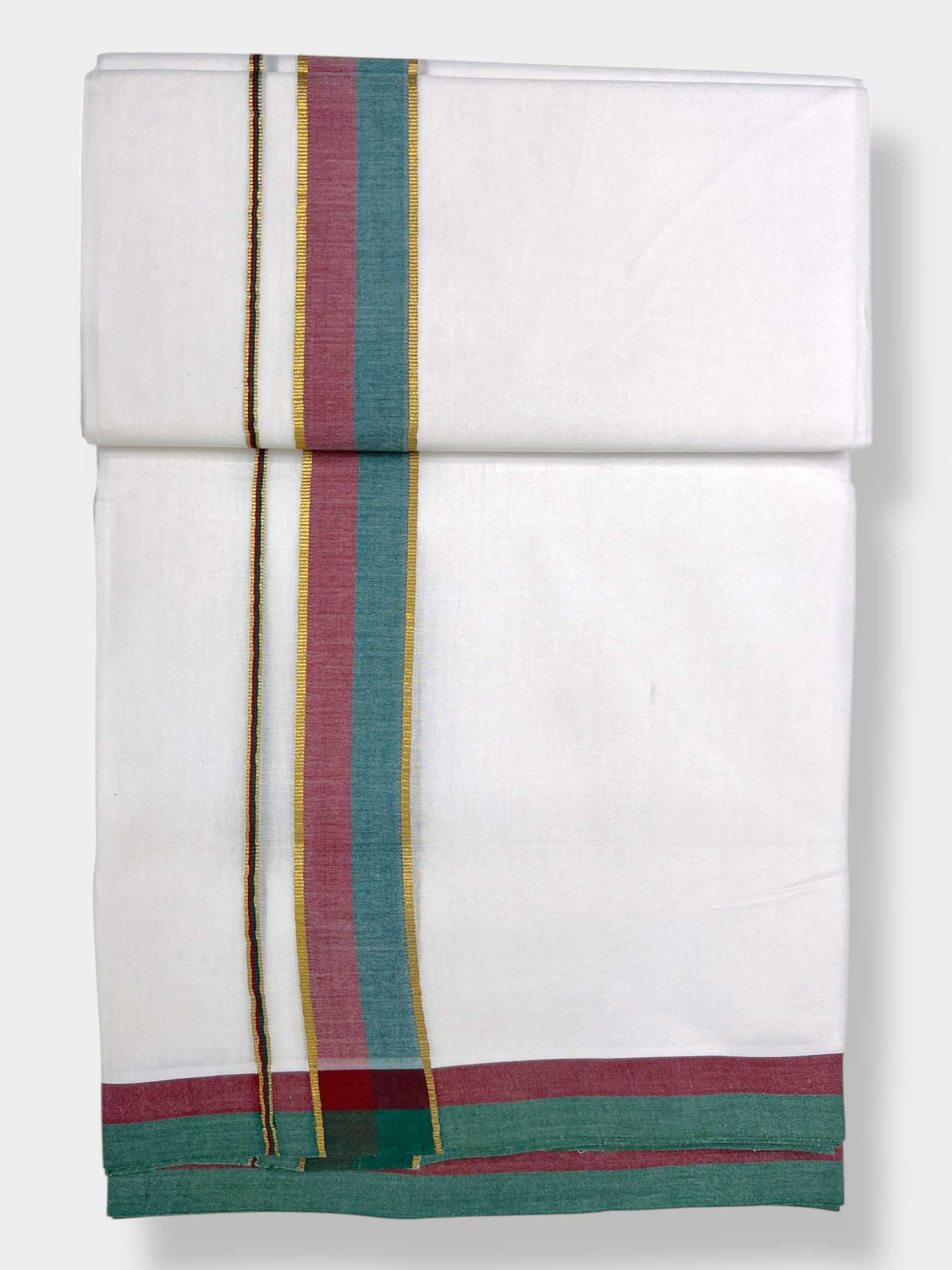 Pure White Cotton Men's Double Dhoti