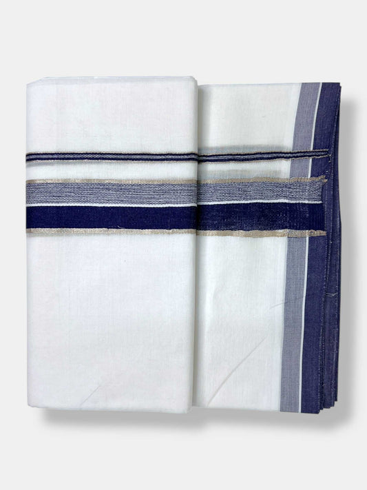 Pure White Cotton Men's Double Dhoti