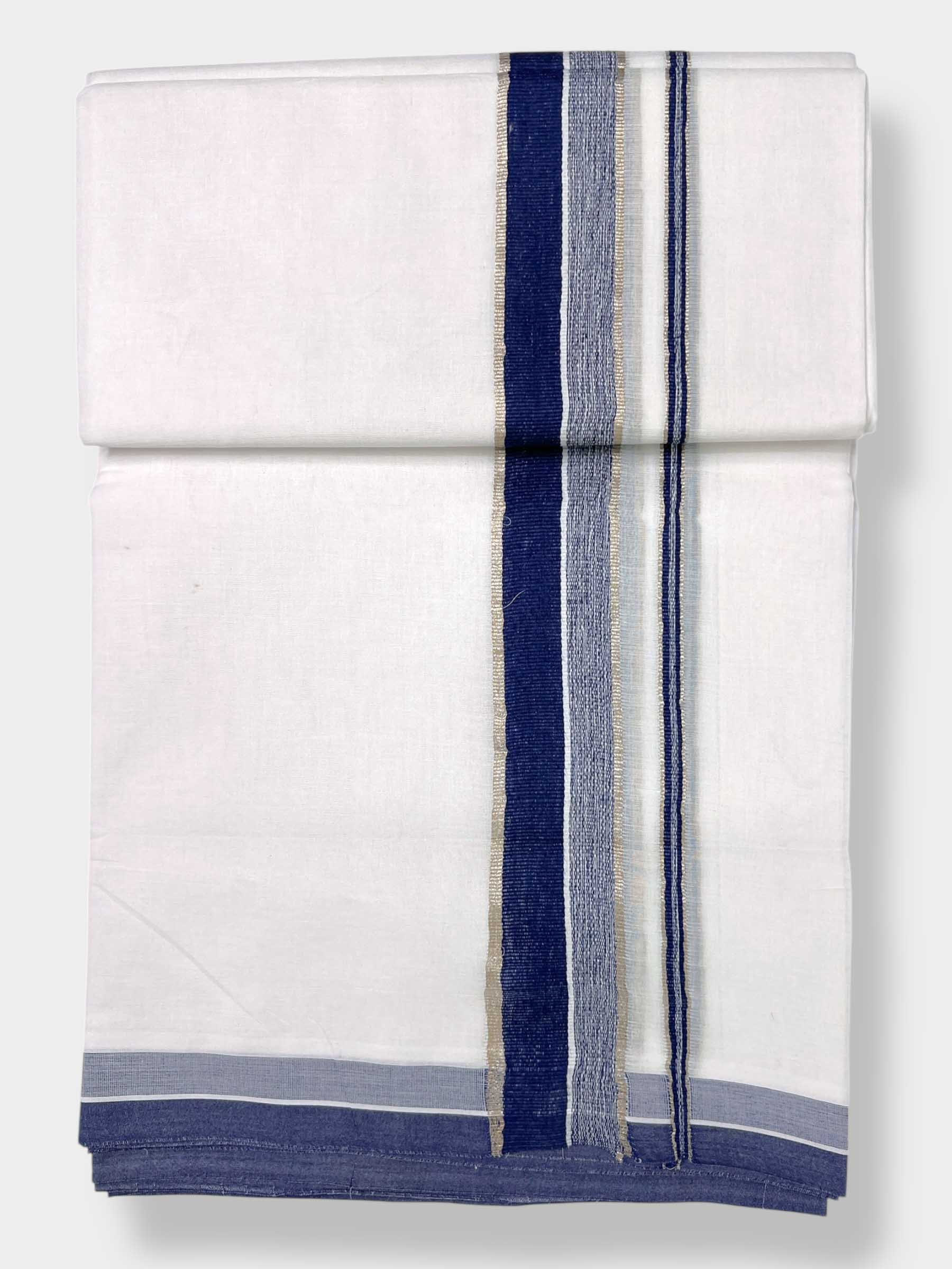 Pure White Cotton Men's Double Dhoti