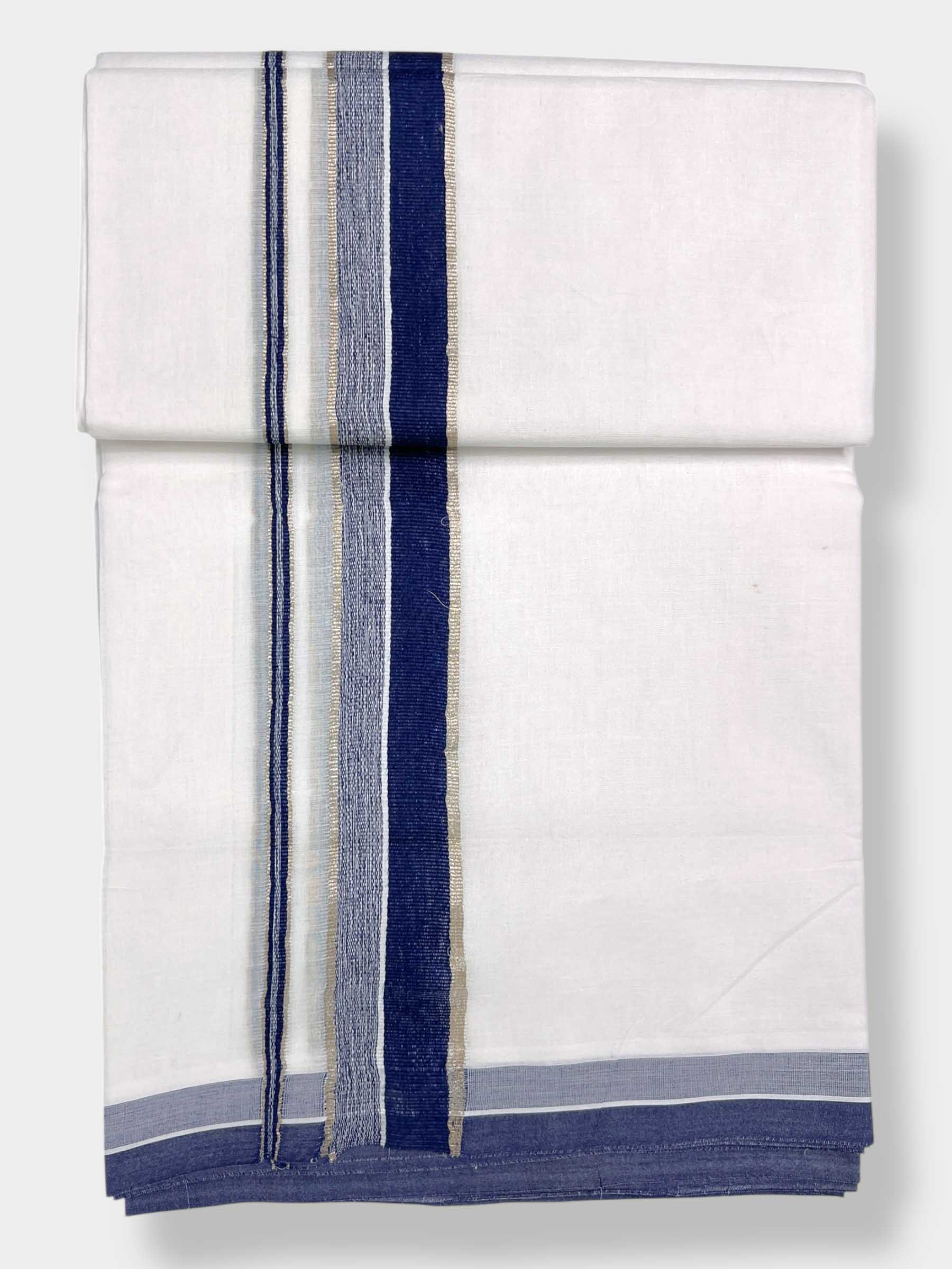 Pure White Cotton Men's Double Dhoti