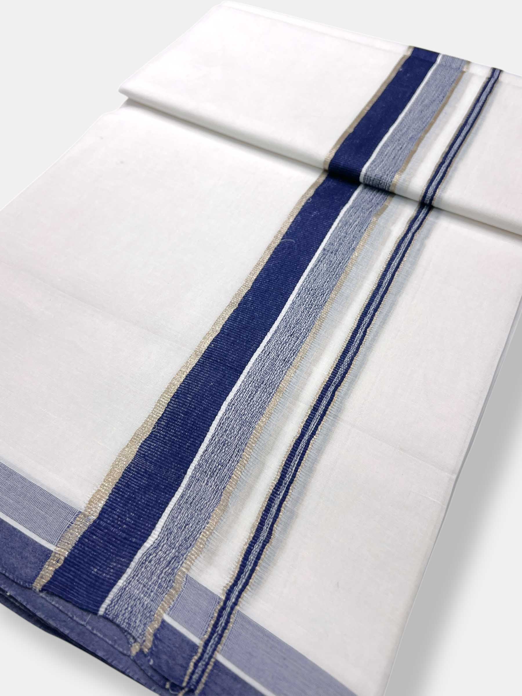 Pure White Cotton Men's Double Dhoti