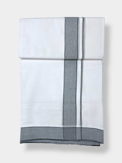 Pure White Cotton Men's Double Dhoti