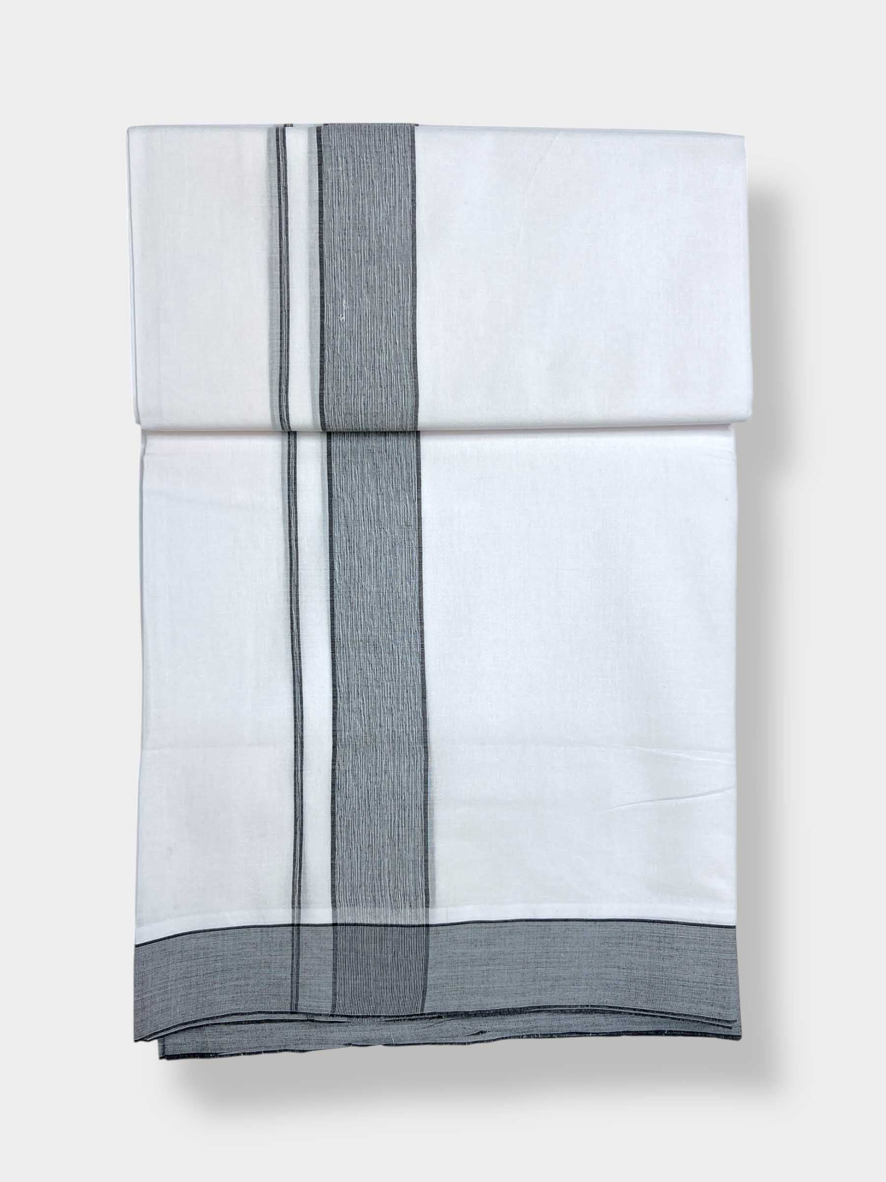 Pure White Cotton Men's Double Dhoti