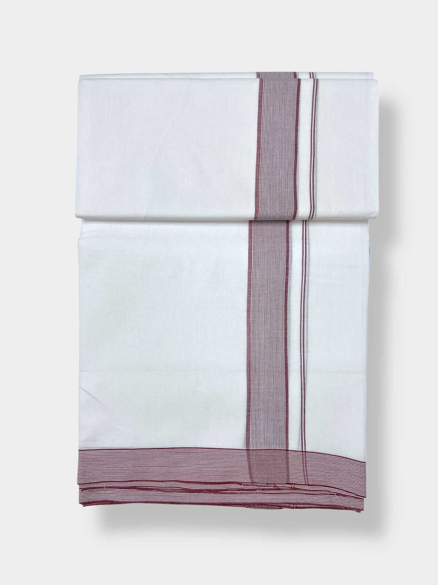 Pure White Cotton Men's Double Dhoti