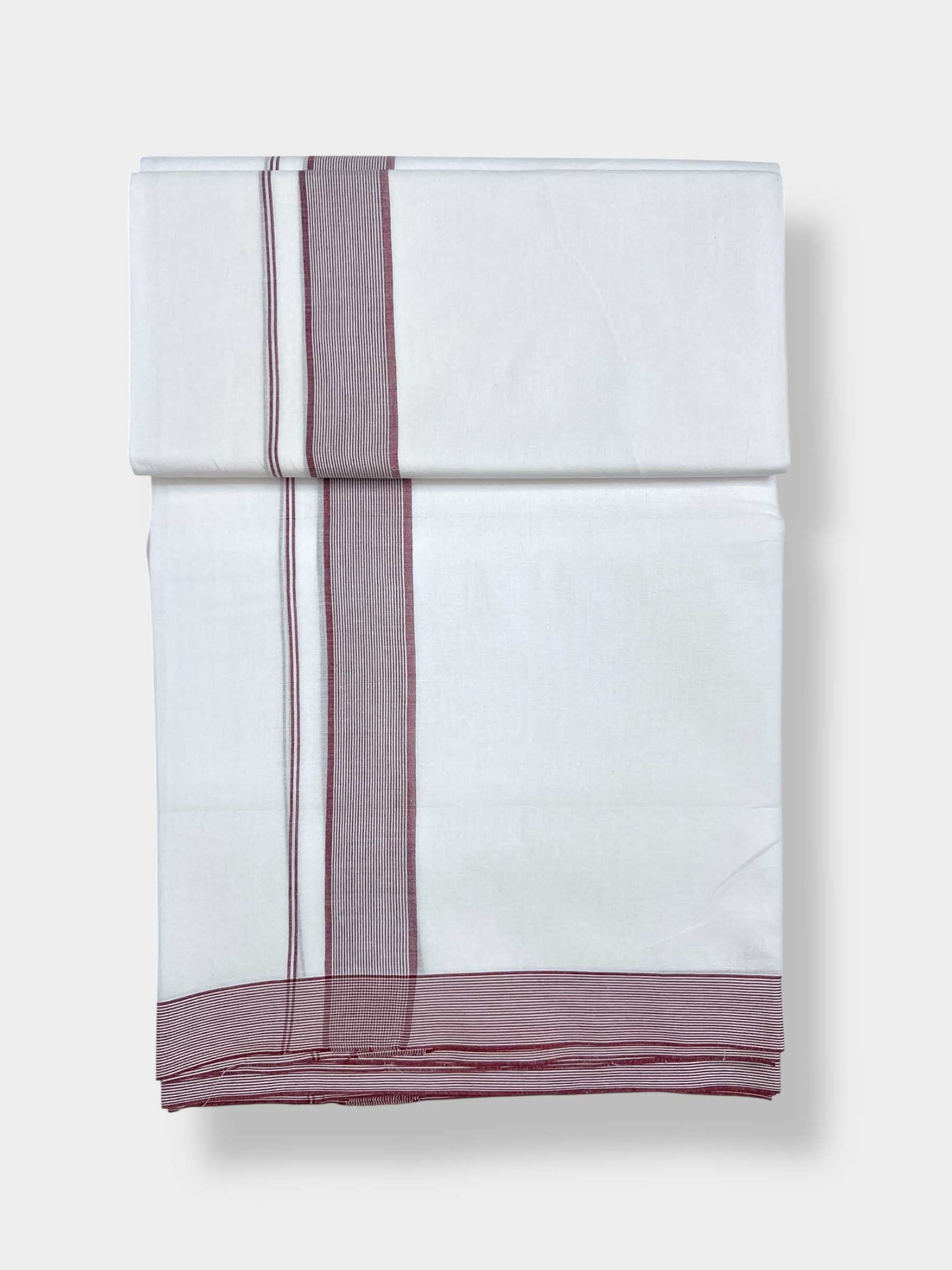 Pure White Cotton Men's Double Dhoti