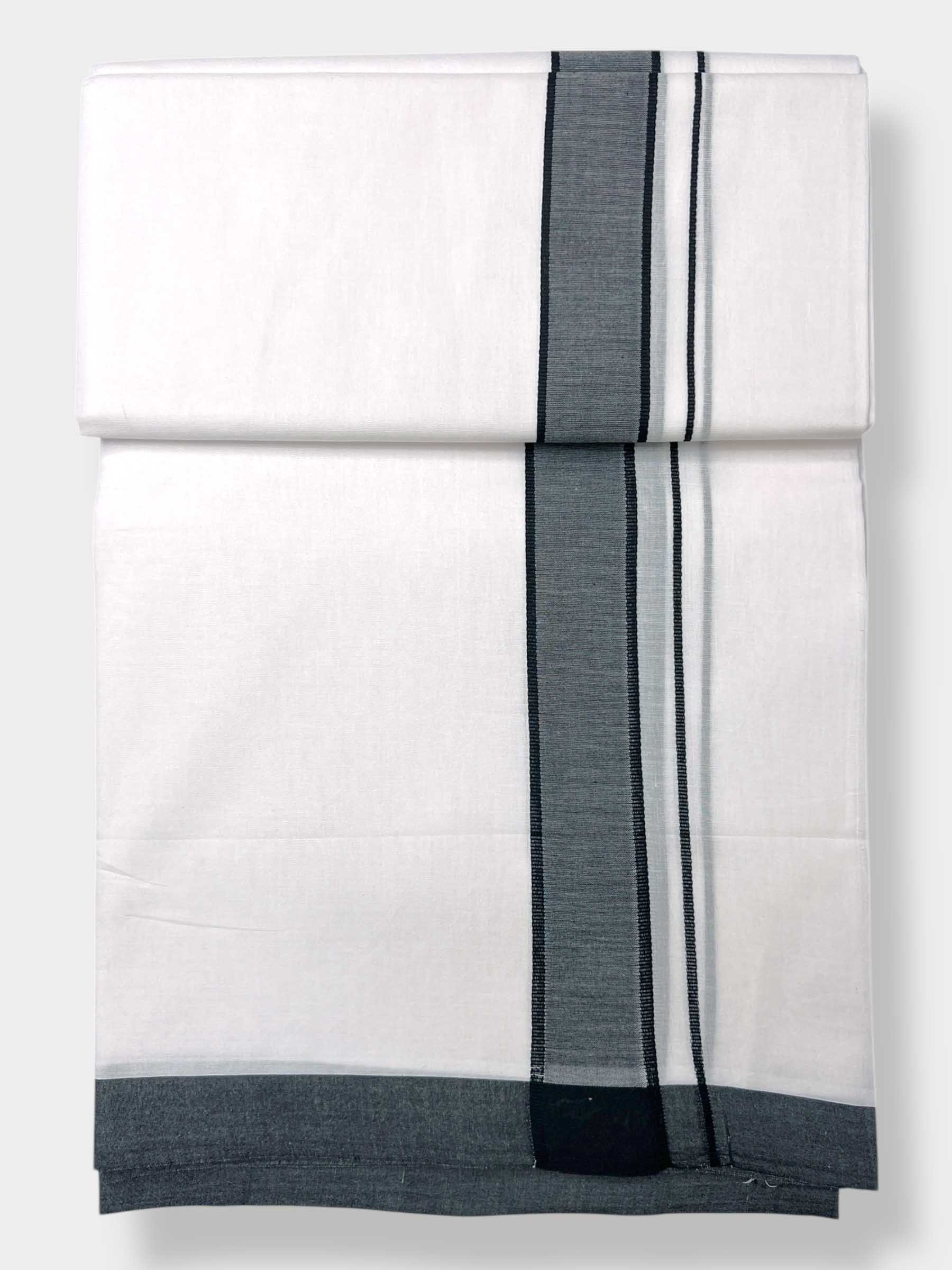 Pure White Cotton Men's Double Dhoti