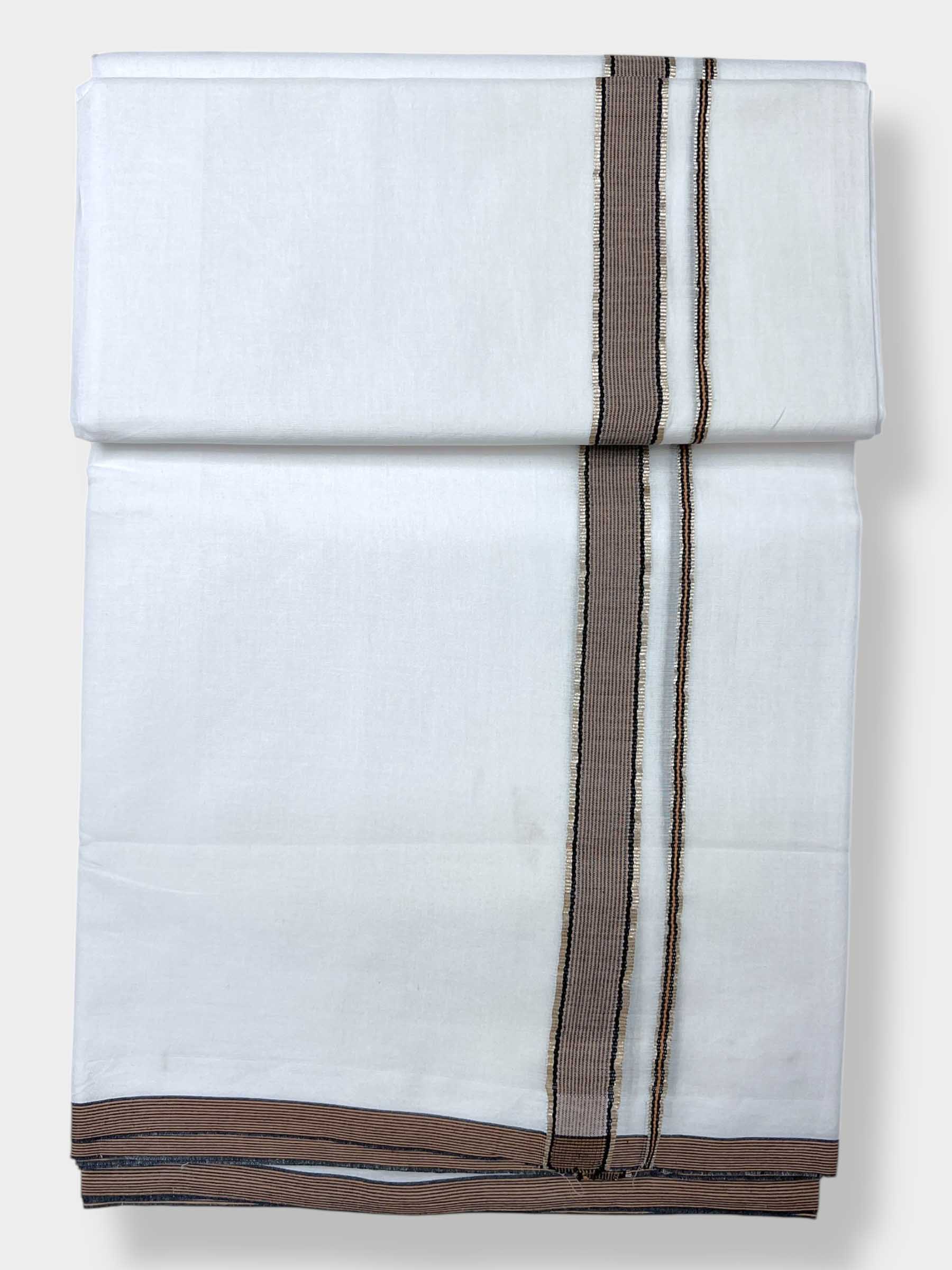 Pure White Cotton Men's Double Dhoti