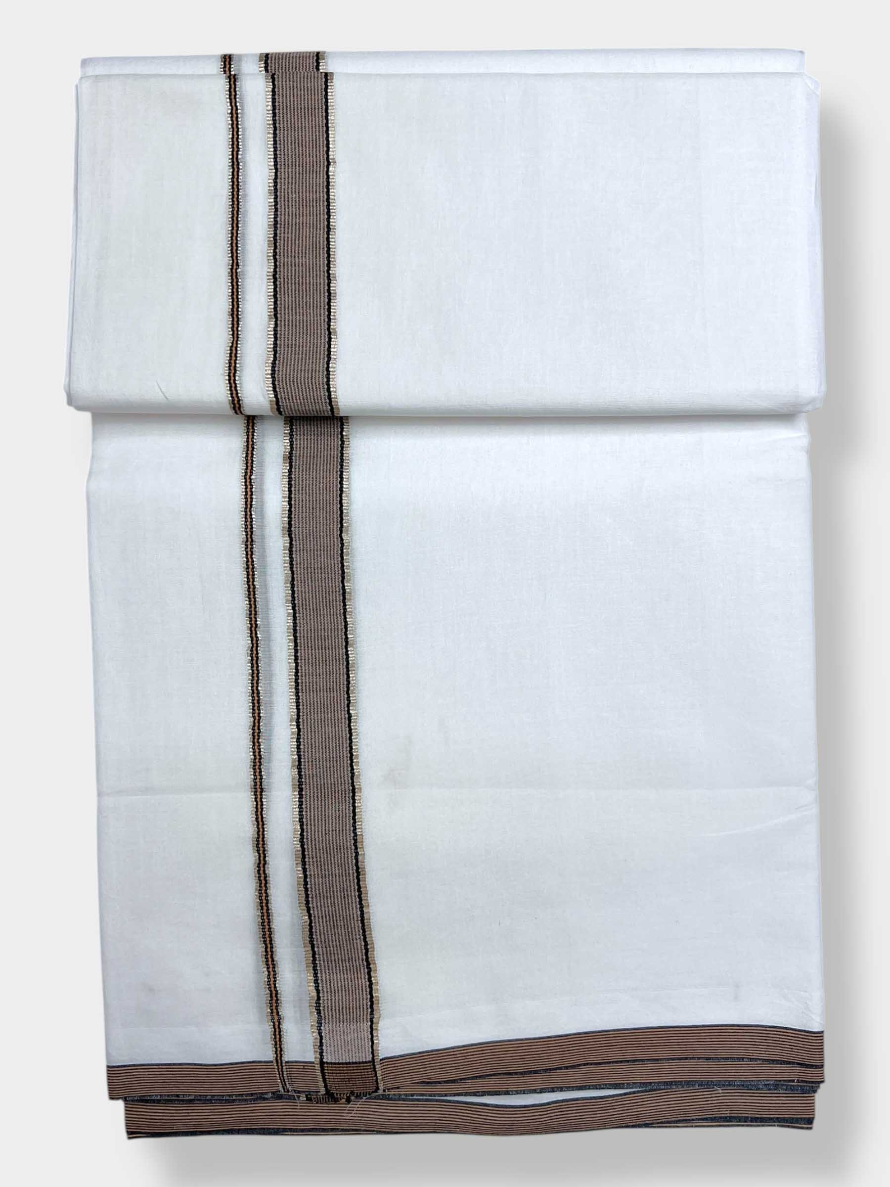 Pure White Cotton Men's Double Dhoti