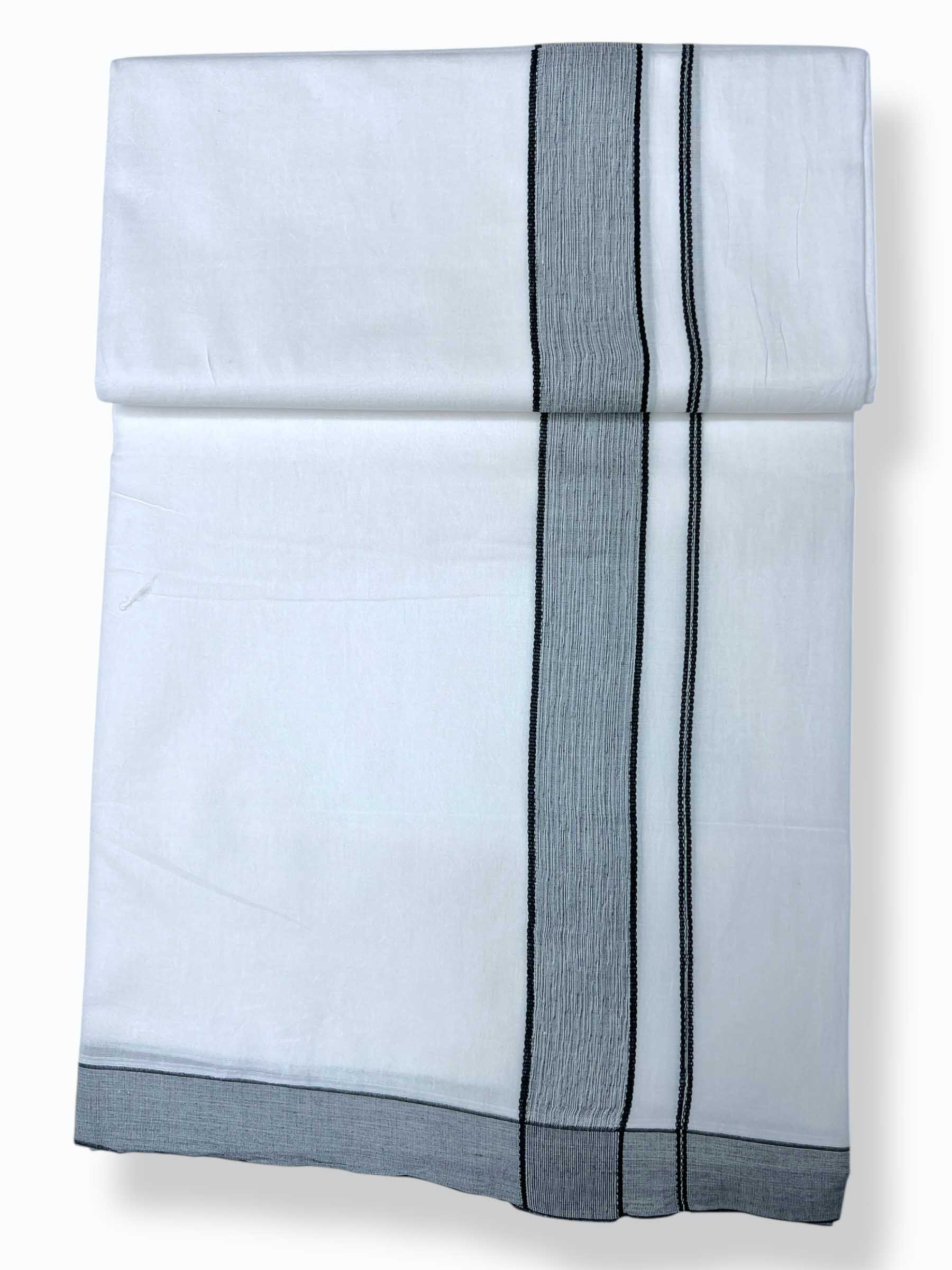 Pure White Cotton Men's Double Dhoti