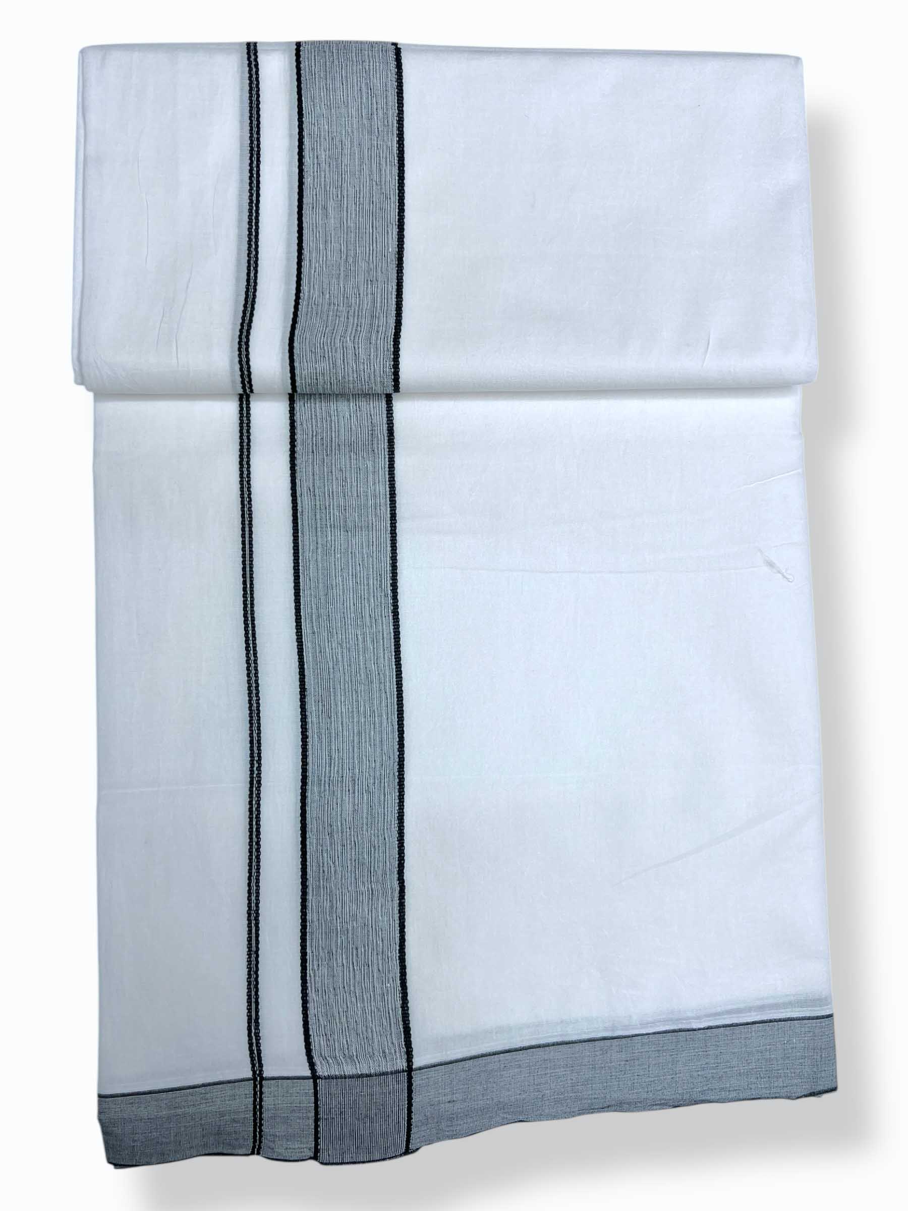 Pure White Cotton Men's Double Dhoti