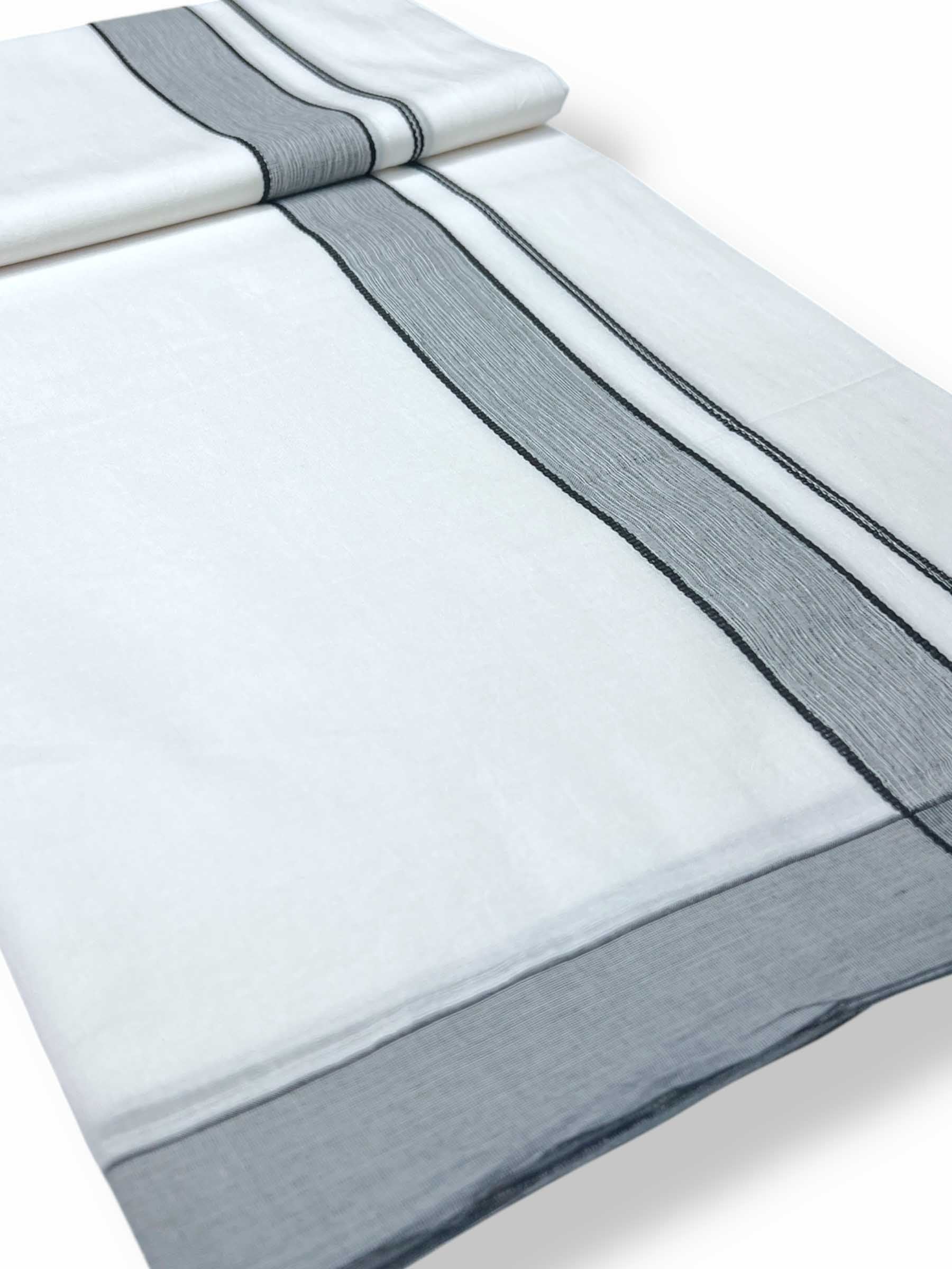 Pure White Cotton Men's Double Dhoti