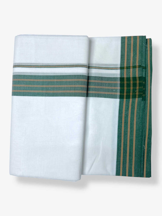 Pure White Cotton Men's Double Dhoti