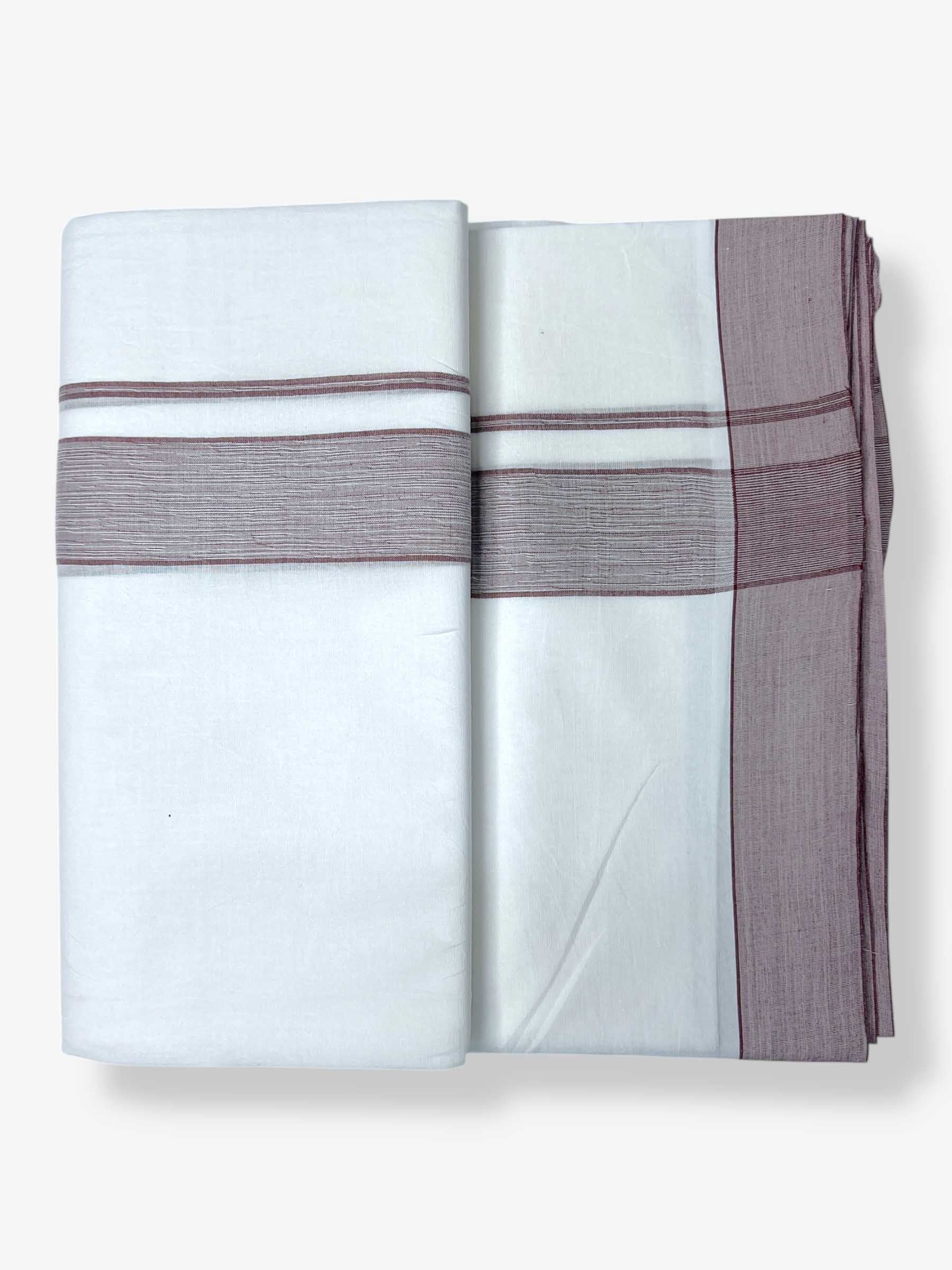 Pure White Cotton Men's Double Dhoti