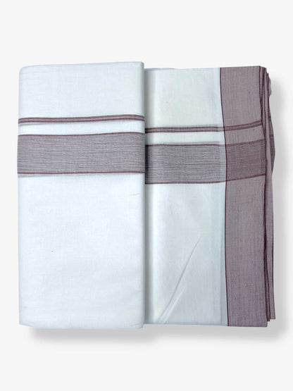 Pure White Cotton Men's Double Dhoti