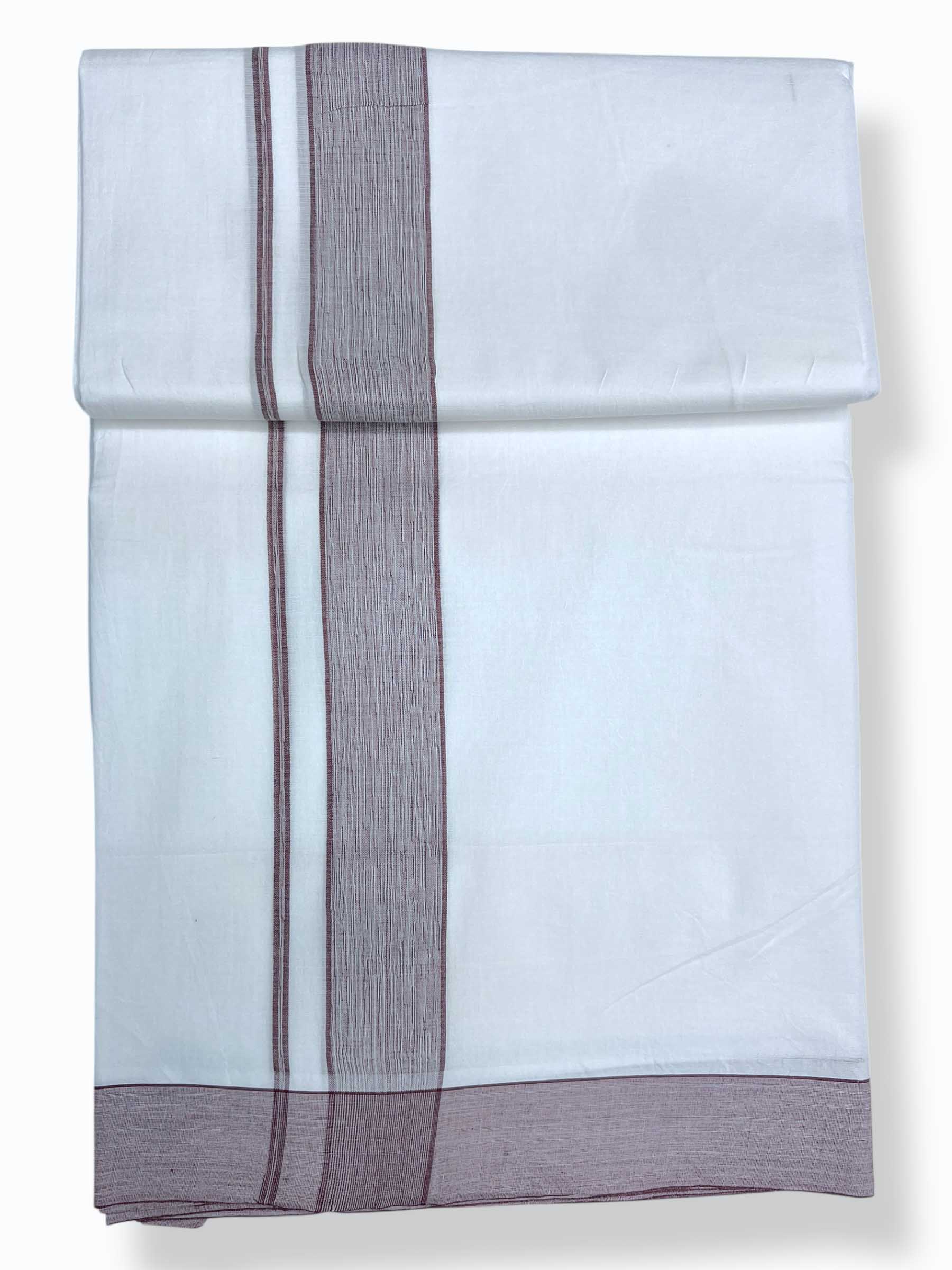 Pure White Cotton Men's Double Dhoti