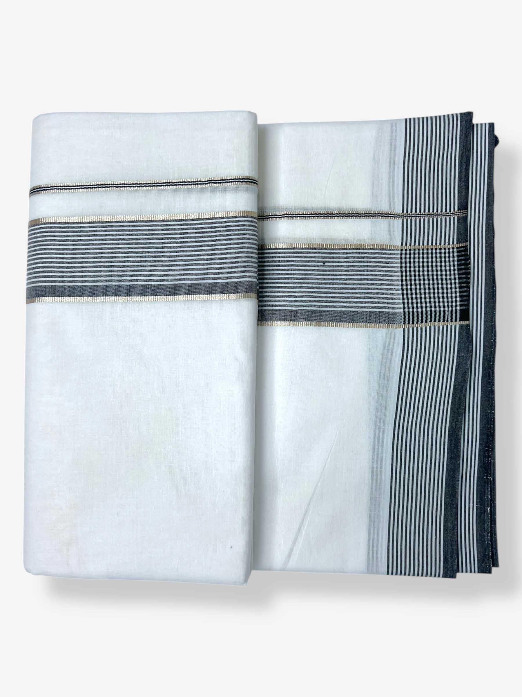 Pure White Cotton Men's Double Dhoti