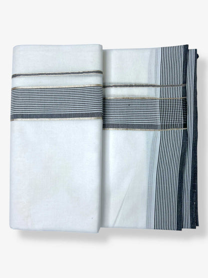 Pure White Cotton Men's Double Dhoti