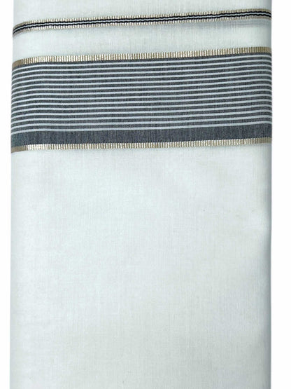 Pure White Cotton Men's Double Dhoti