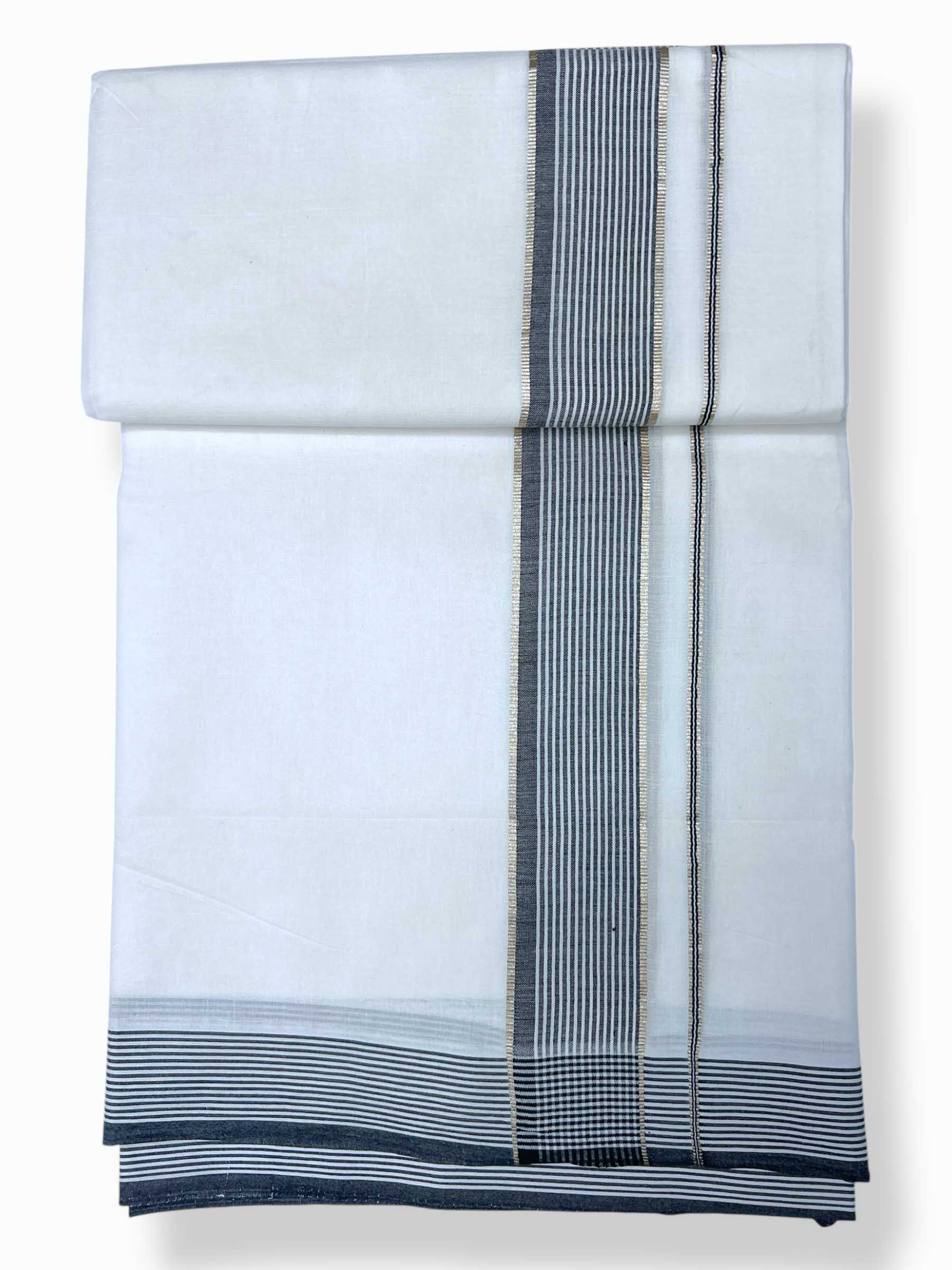 Pure White Cotton Men's Double Dhoti
