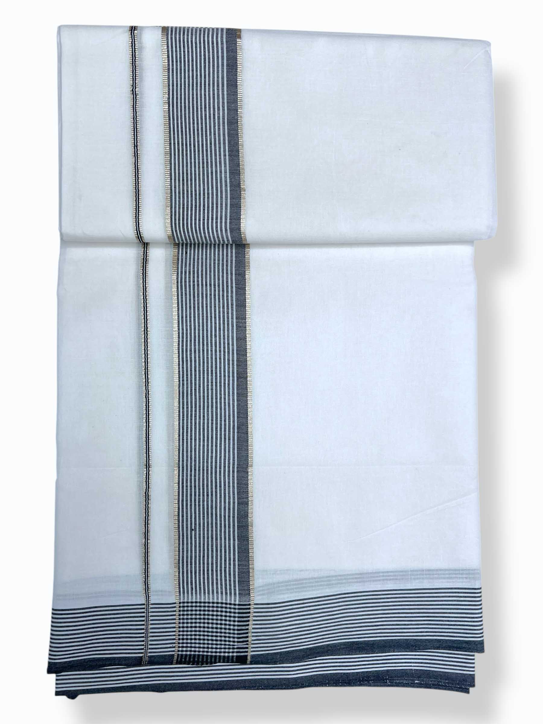 Pure White Cotton Men's Double Dhoti
