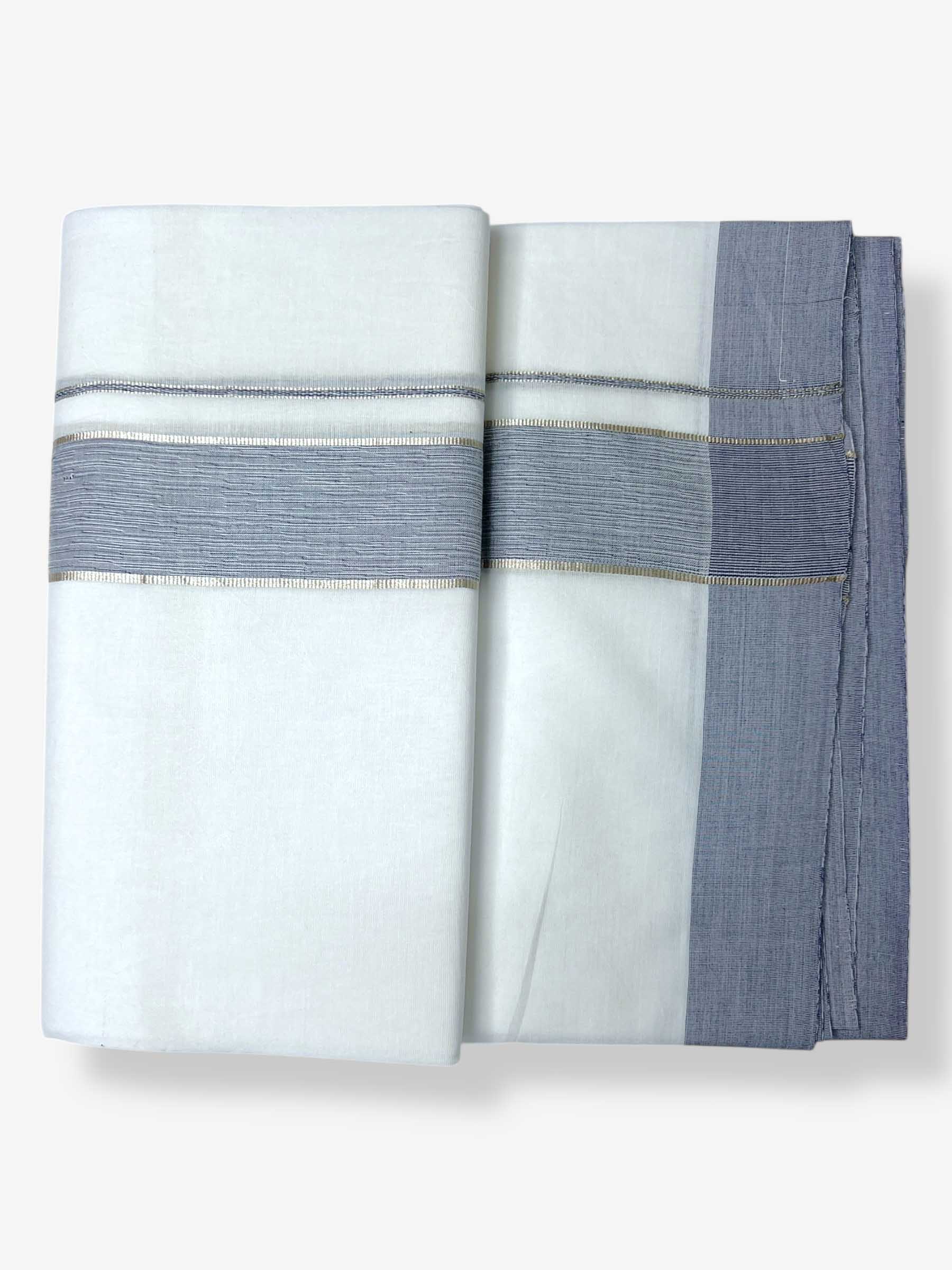 Pure White Cotton Men's Double Dhoti