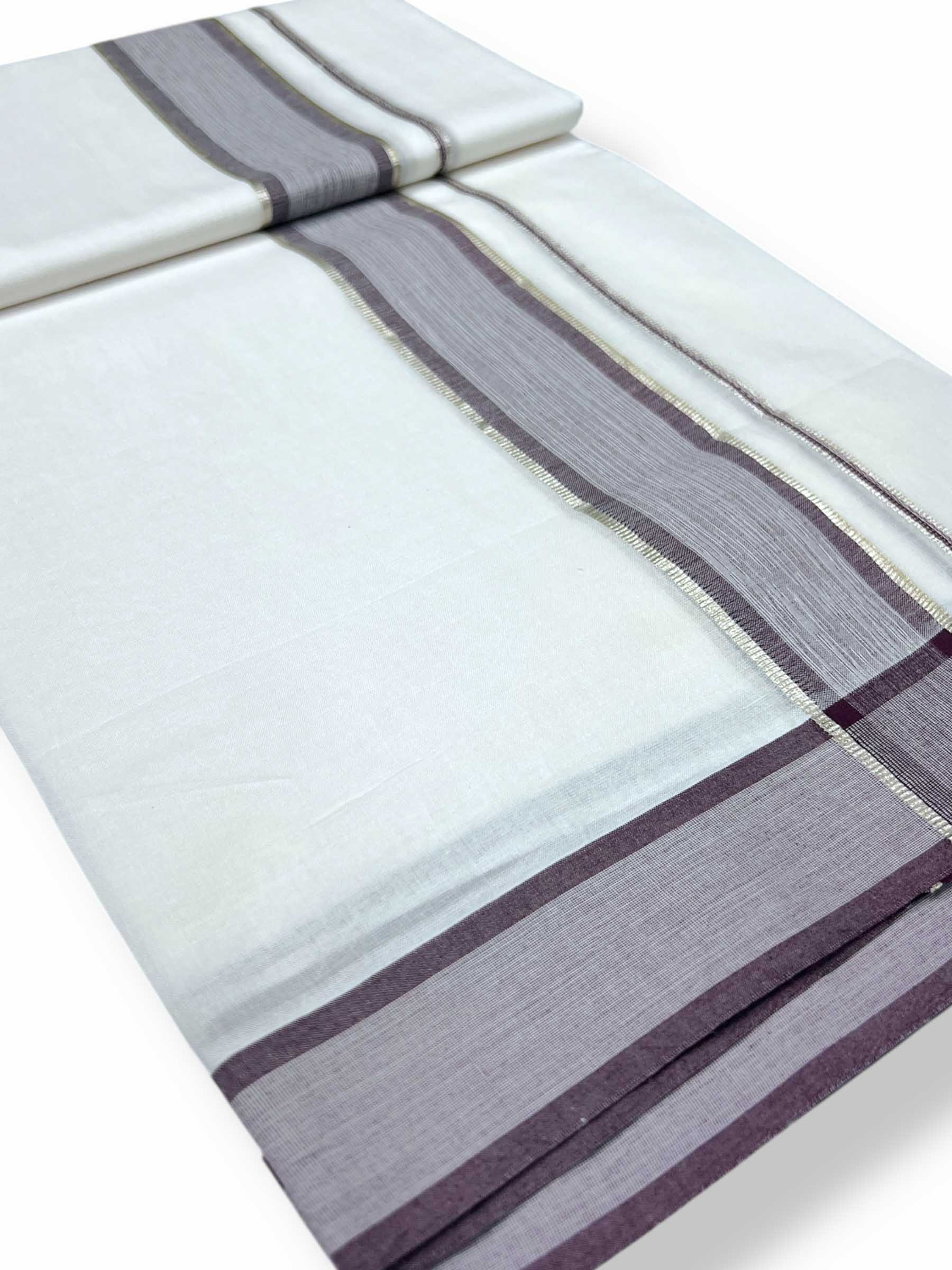 Pure White Cotton Men's Double Dhoti