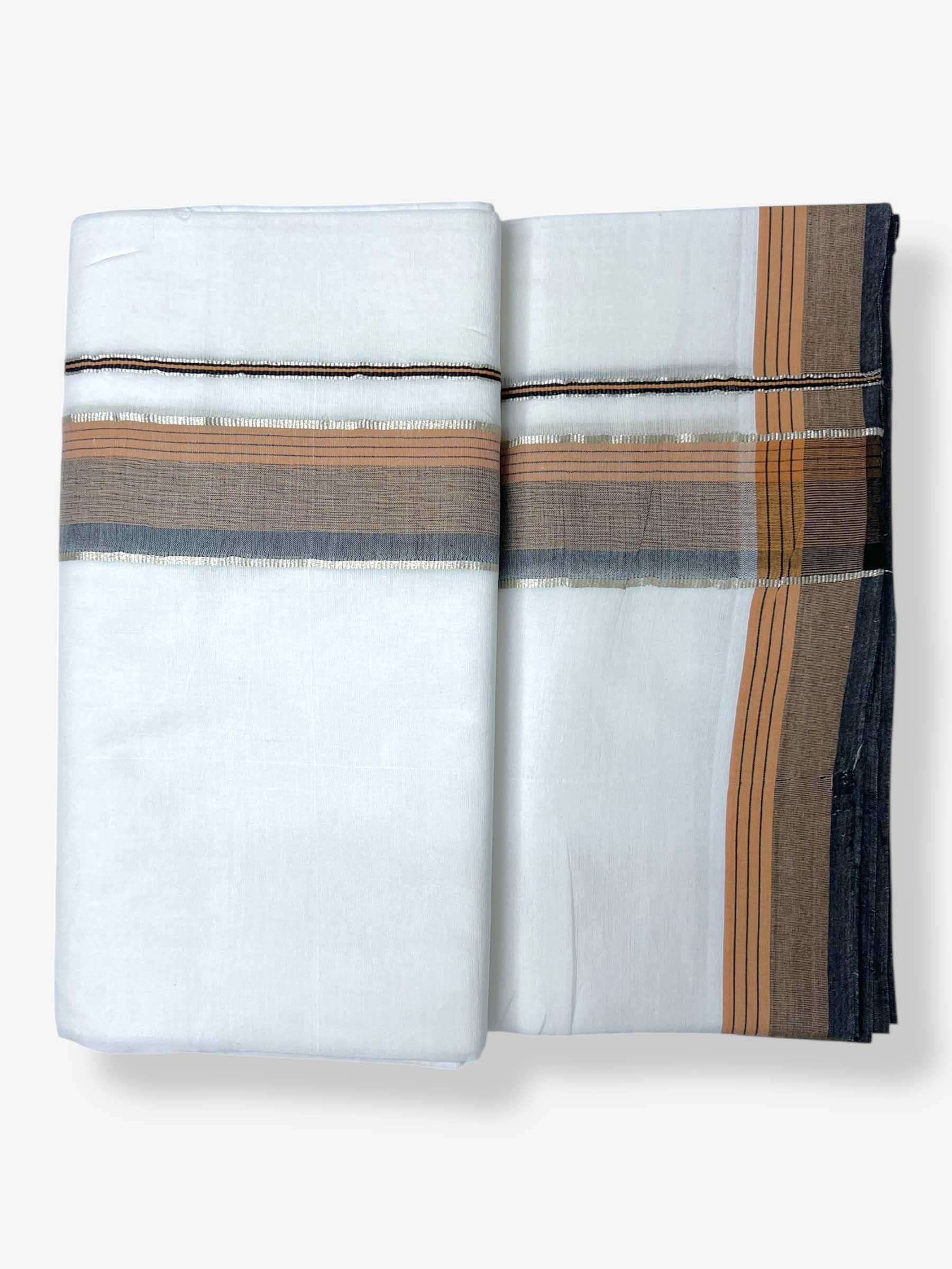 Pure White Cotton Men's Double Dhoti