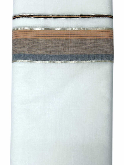 Pure White Cotton Men's Double Dhoti