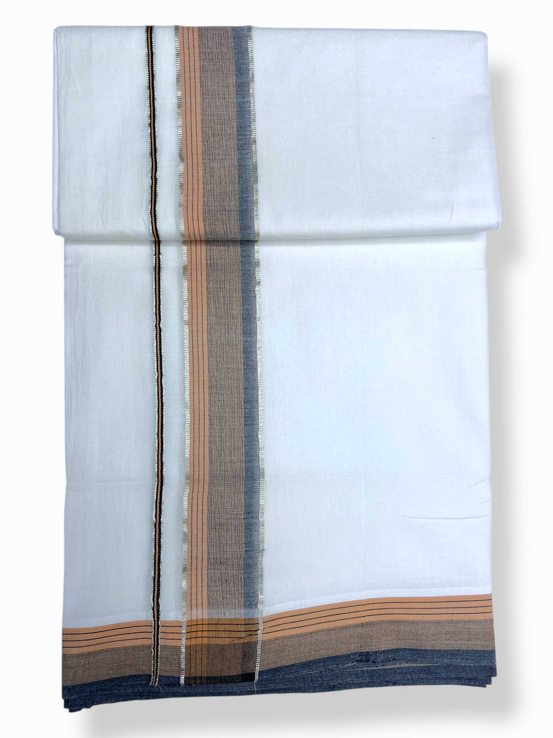 Pure White Cotton Men's Double Dhoti