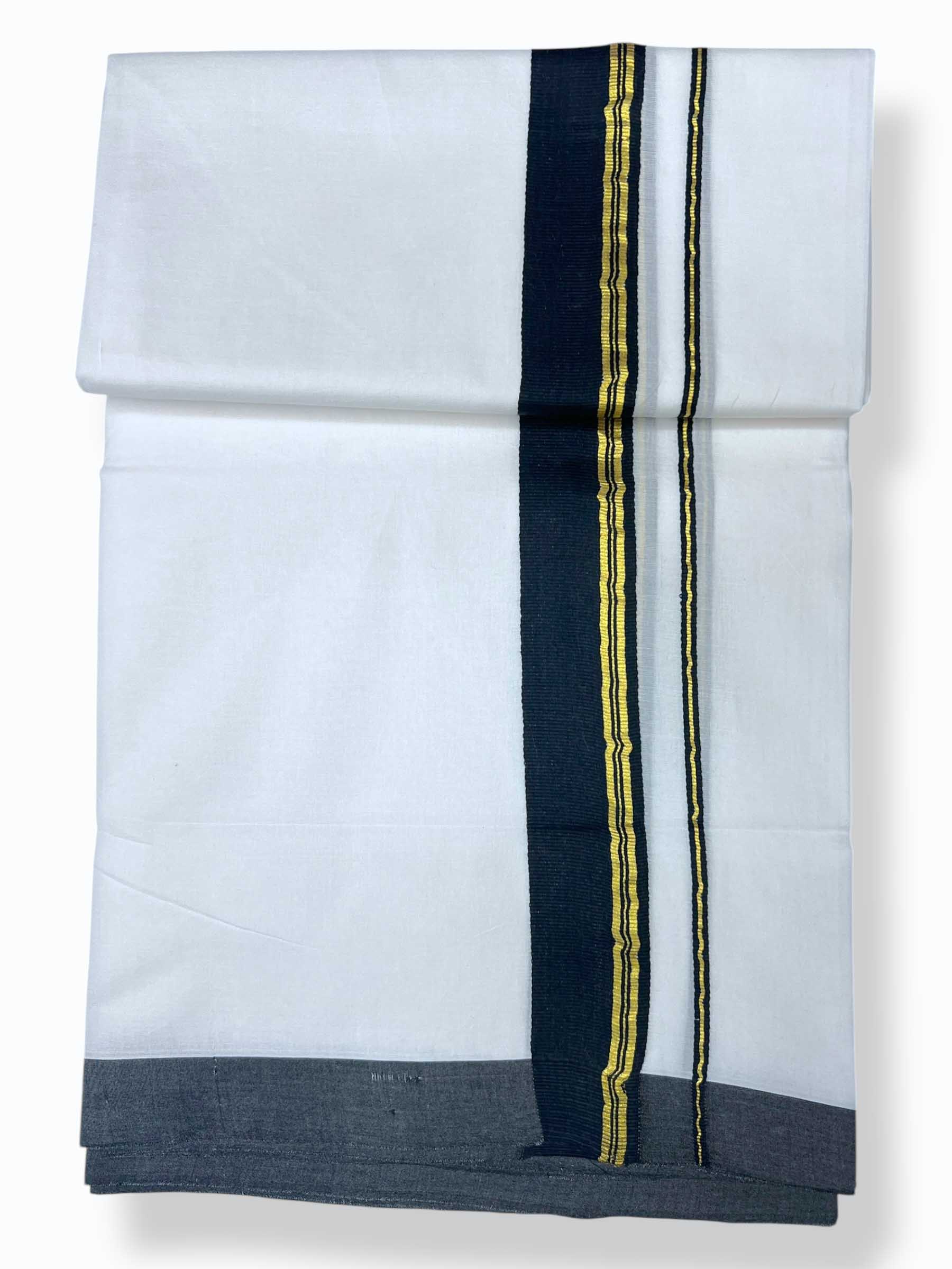 Pure White Cotton Men's Double Dhoti