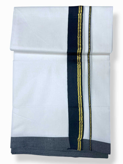 Pure White Cotton Men's Double Dhoti