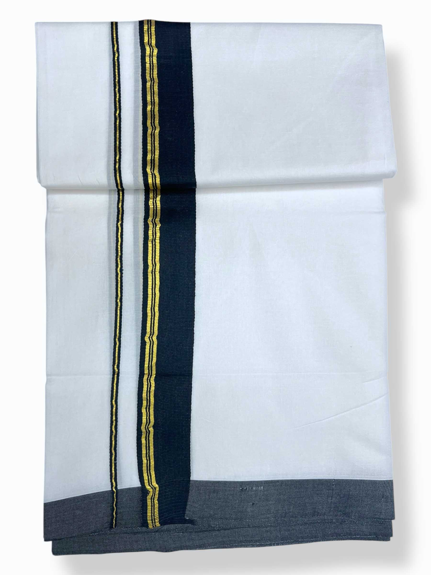 Pure White Cotton Men's Double Dhoti