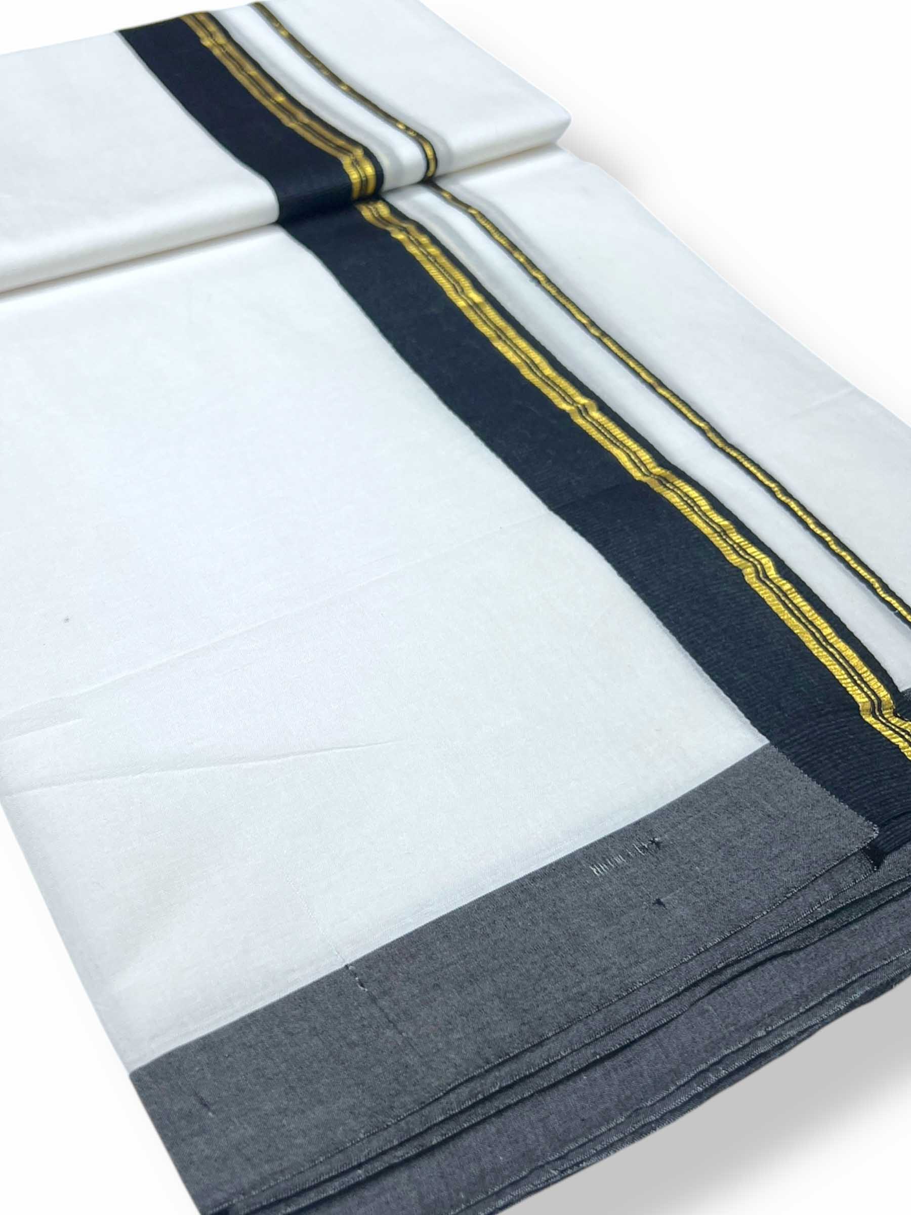 Pure White Cotton Men's Double Dhoti