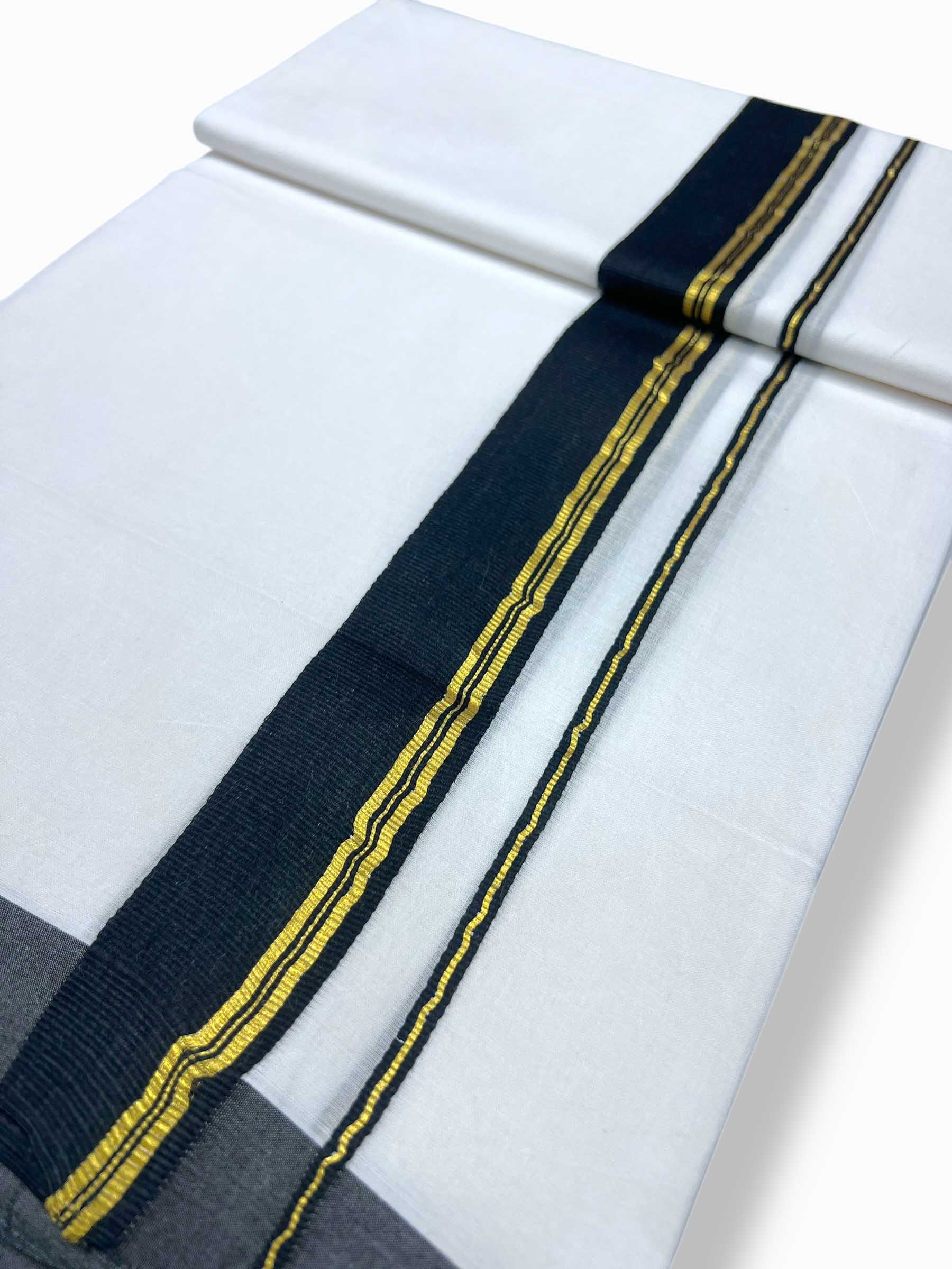 Pure White Cotton Men's Double Dhoti