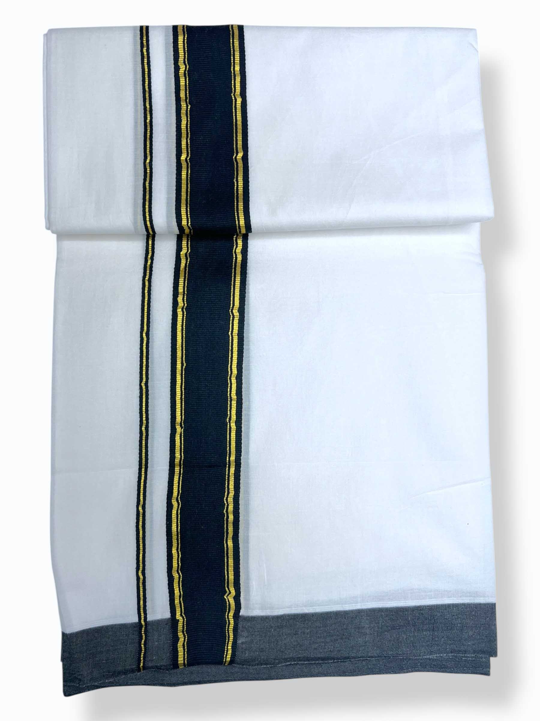 Pure White Cotton Men's Double Dhoti