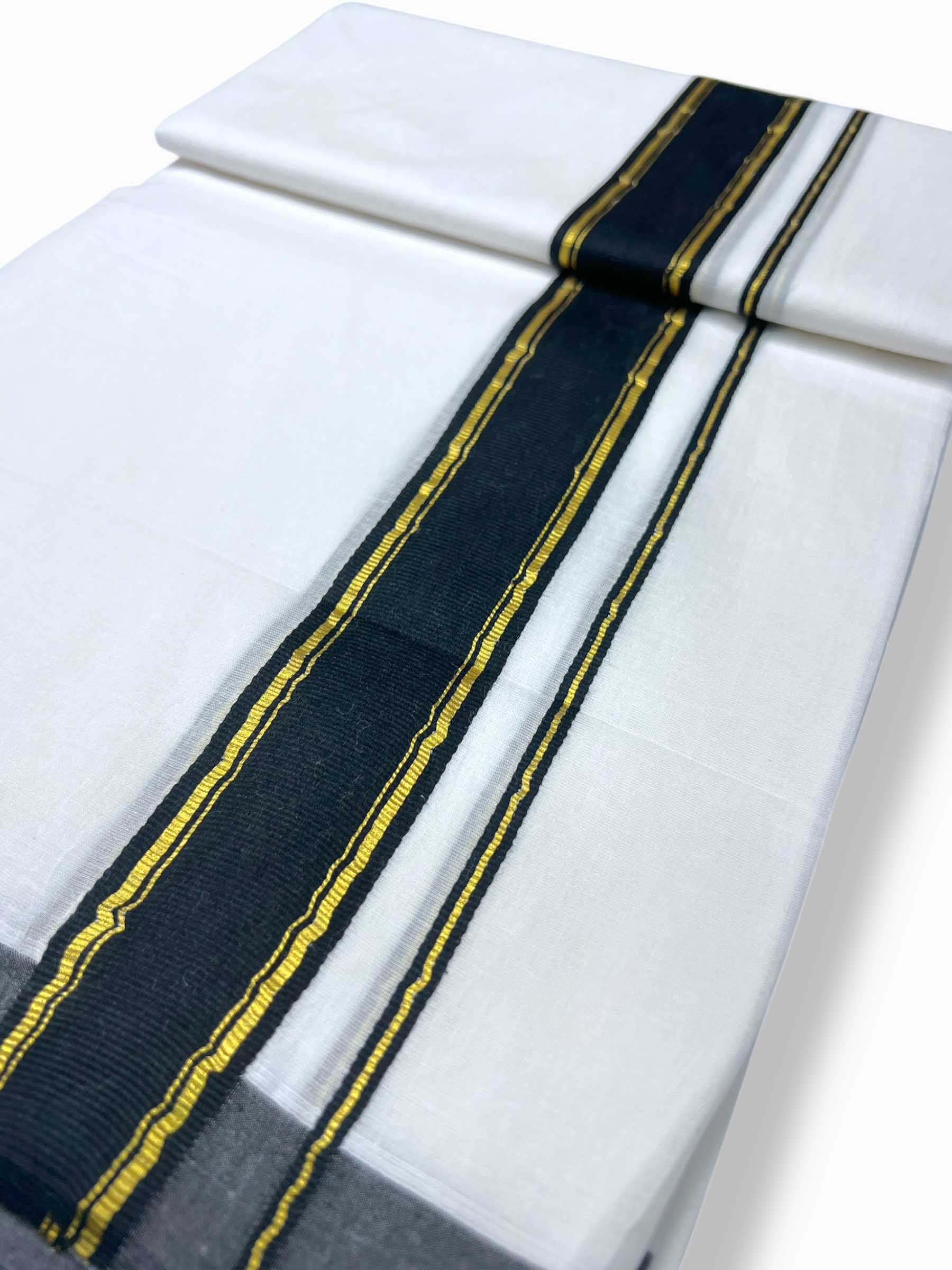Pure White Cotton Men's Double Dhoti