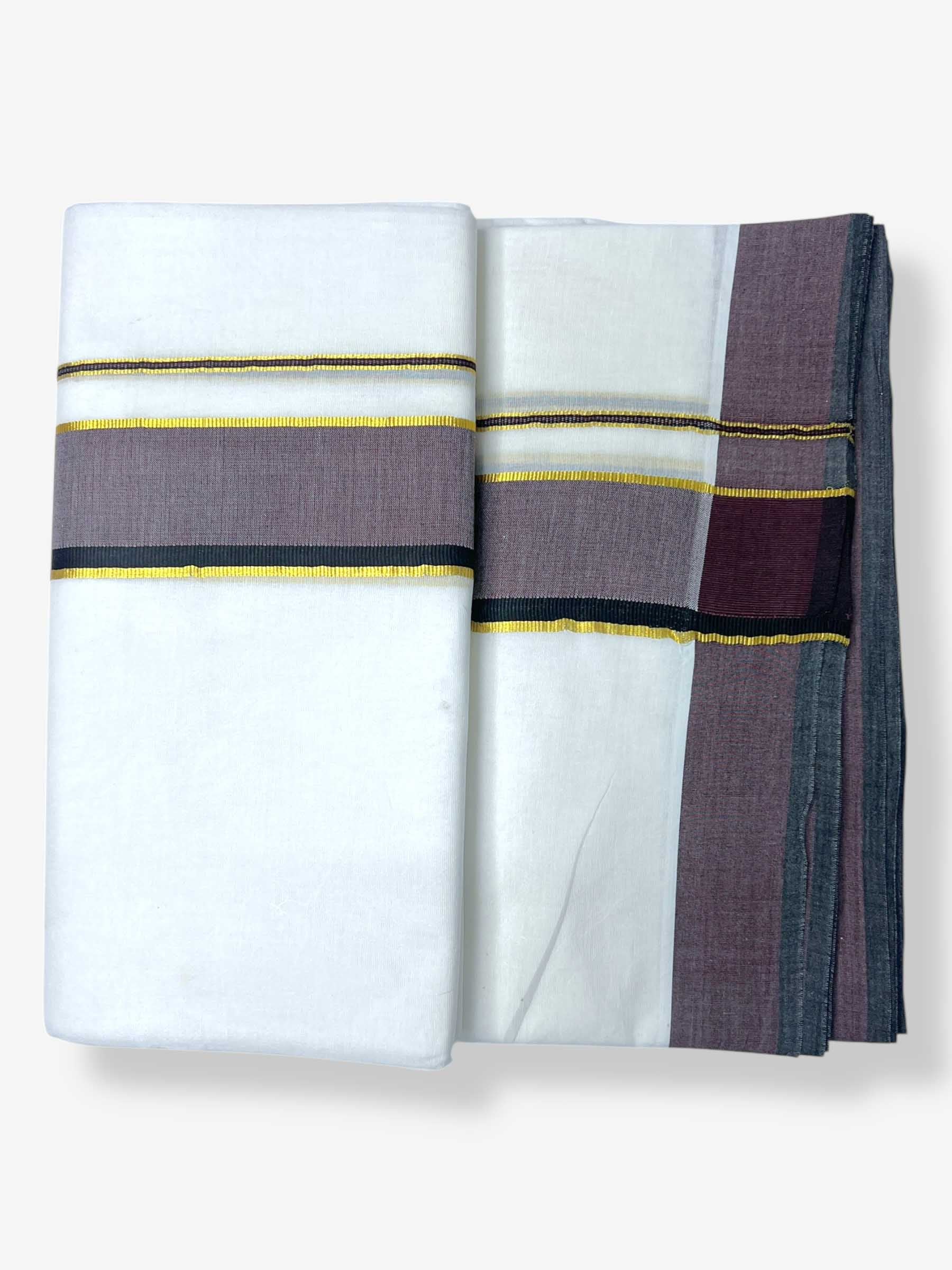 Pure White Cotton Men's Double Dhoti