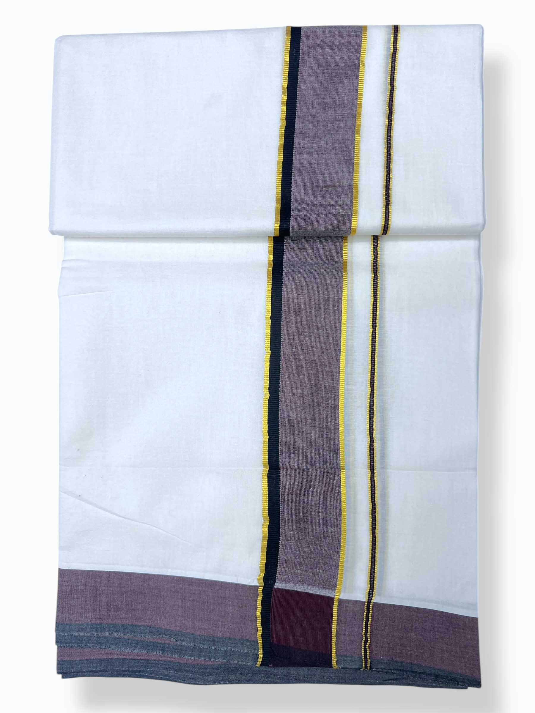 Pure White Cotton Men's Double Dhoti