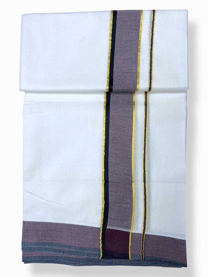 Pure White Cotton Men's Double Dhoti