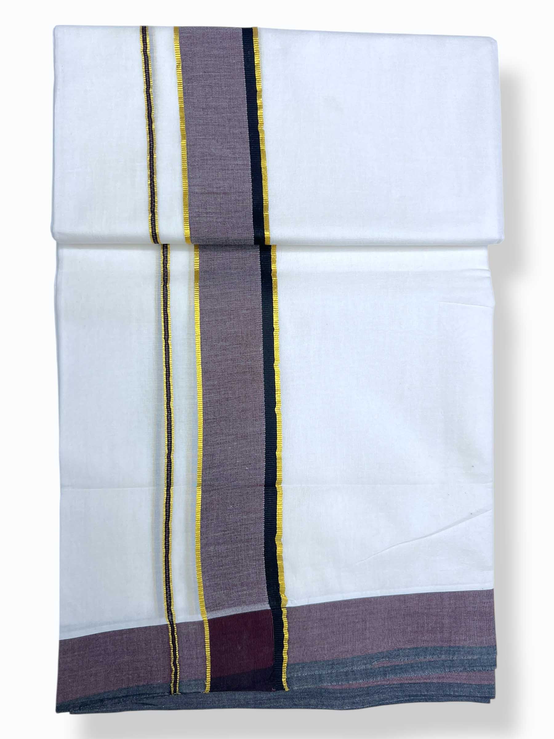 Pure White Cotton Men's Double Dhoti