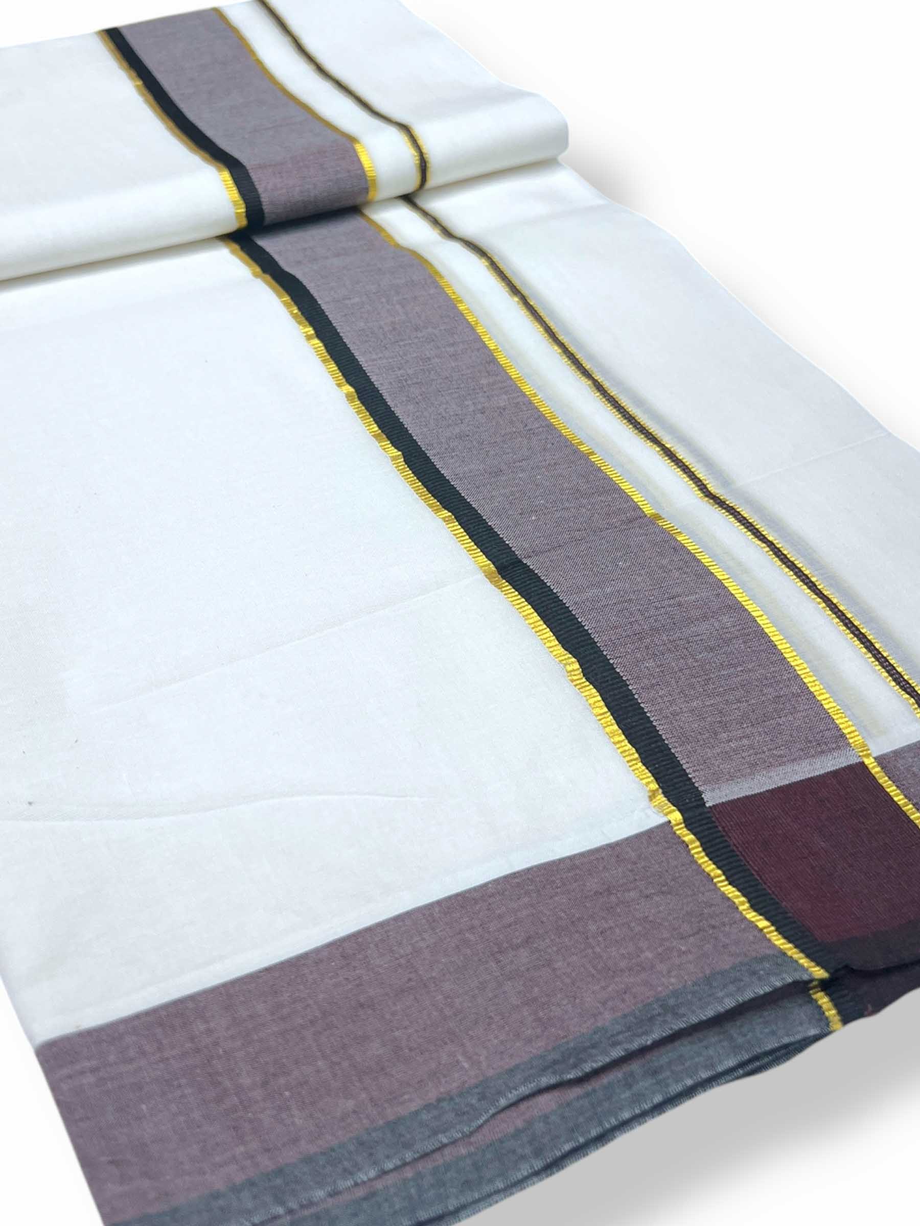 Pure White Cotton Men's Double Dhoti