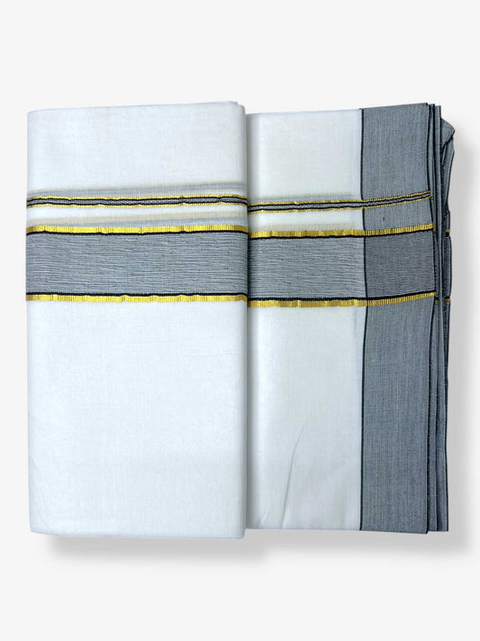 Pure White Cotton Men's Double Dhoti