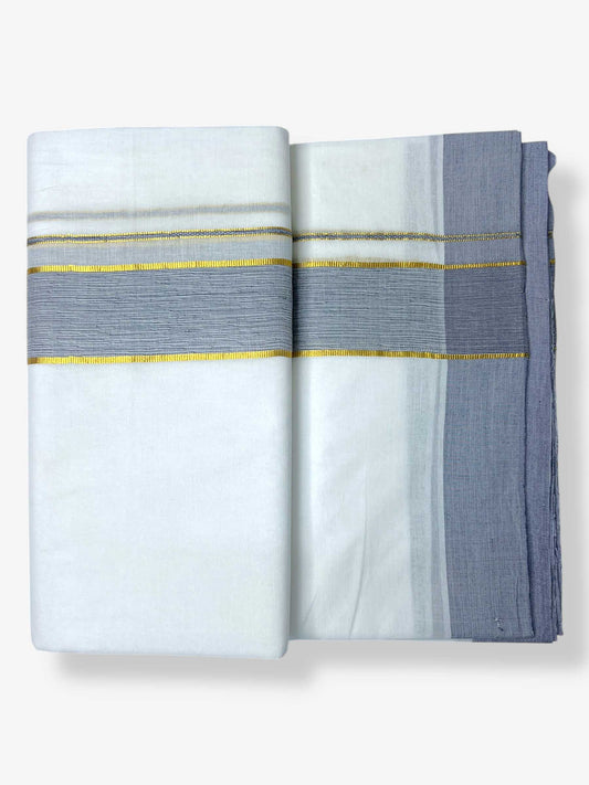 Pure White Cotton Men's Double Dhoti