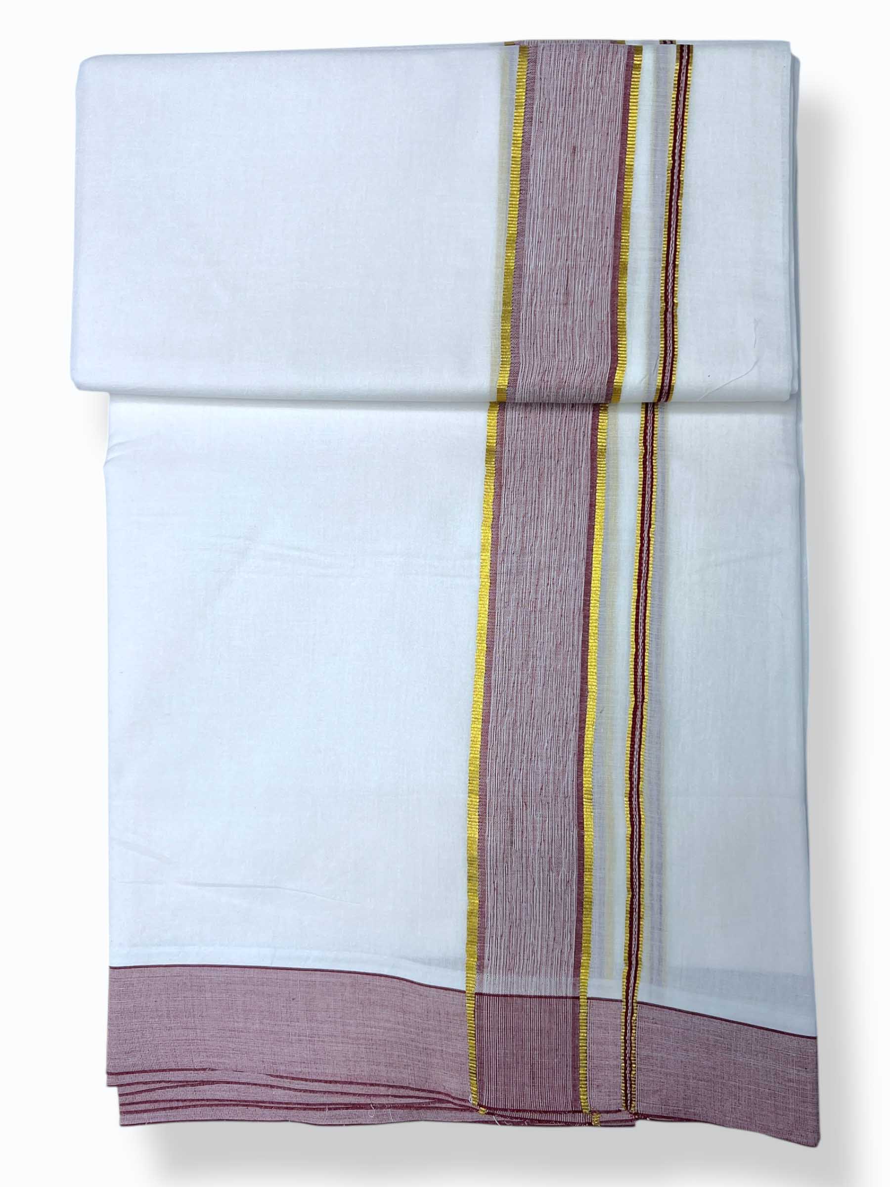 Pure White Cotton Men's Double Dhoti