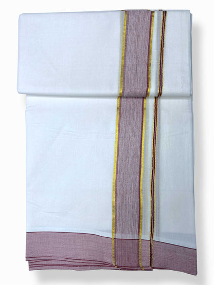 Pure White Cotton Men's Double Dhoti