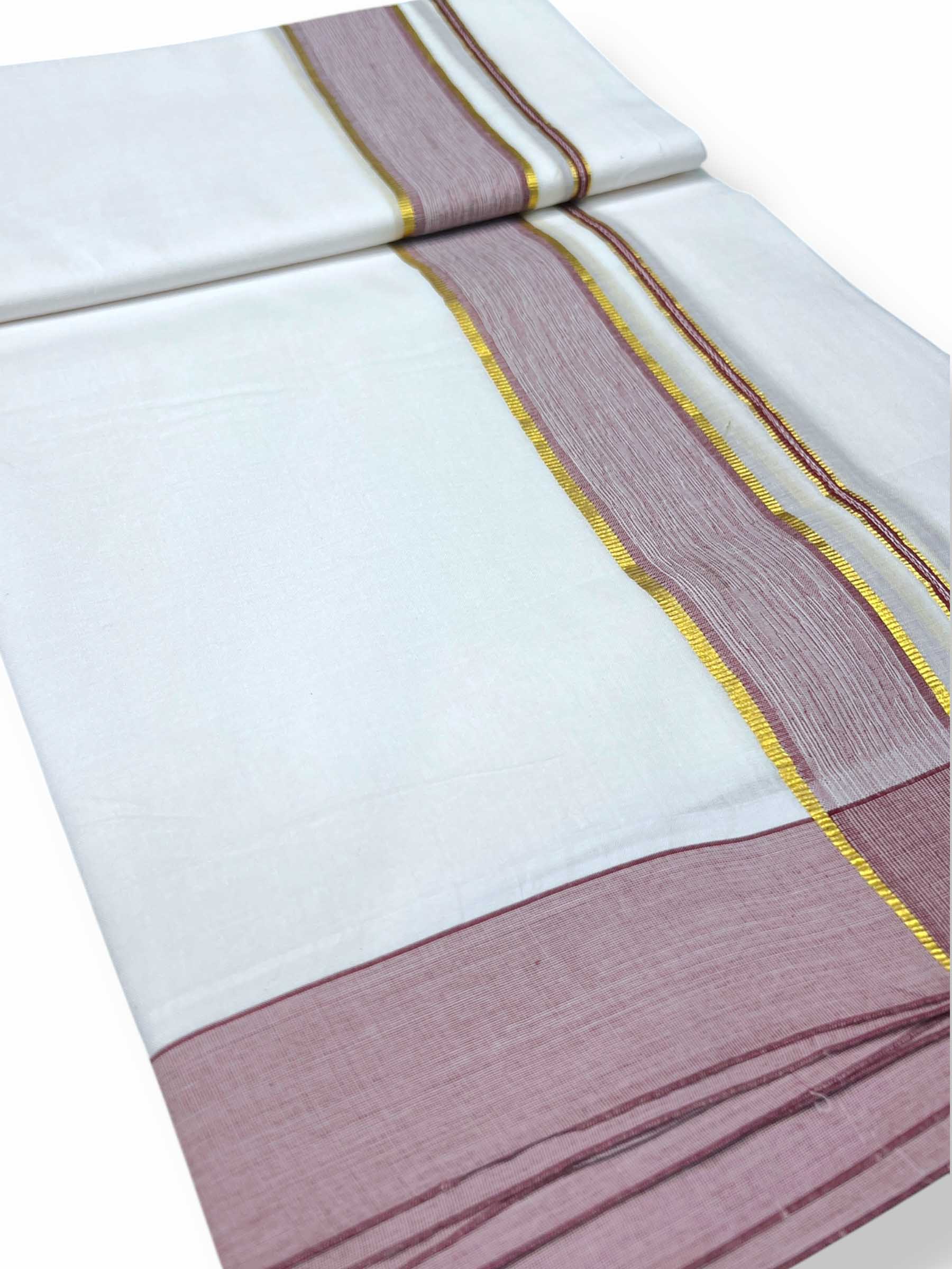 Pure White Cotton Men's Double Dhoti