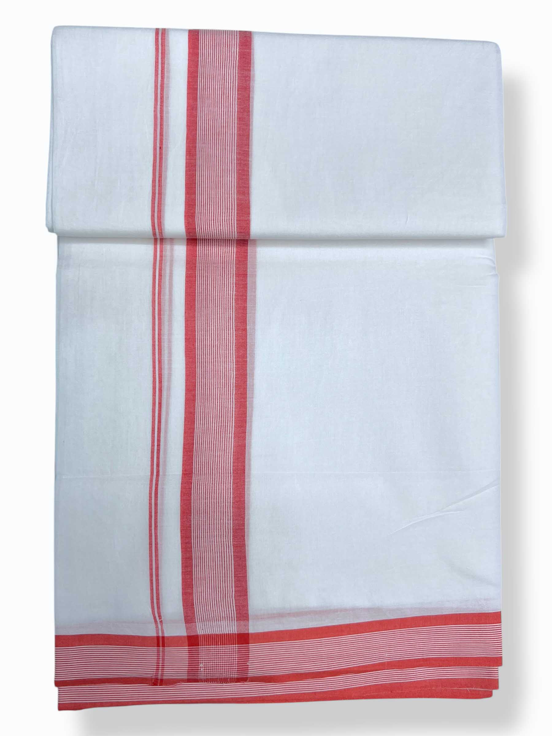 Pure White Cotton Men's Double Dhoti
