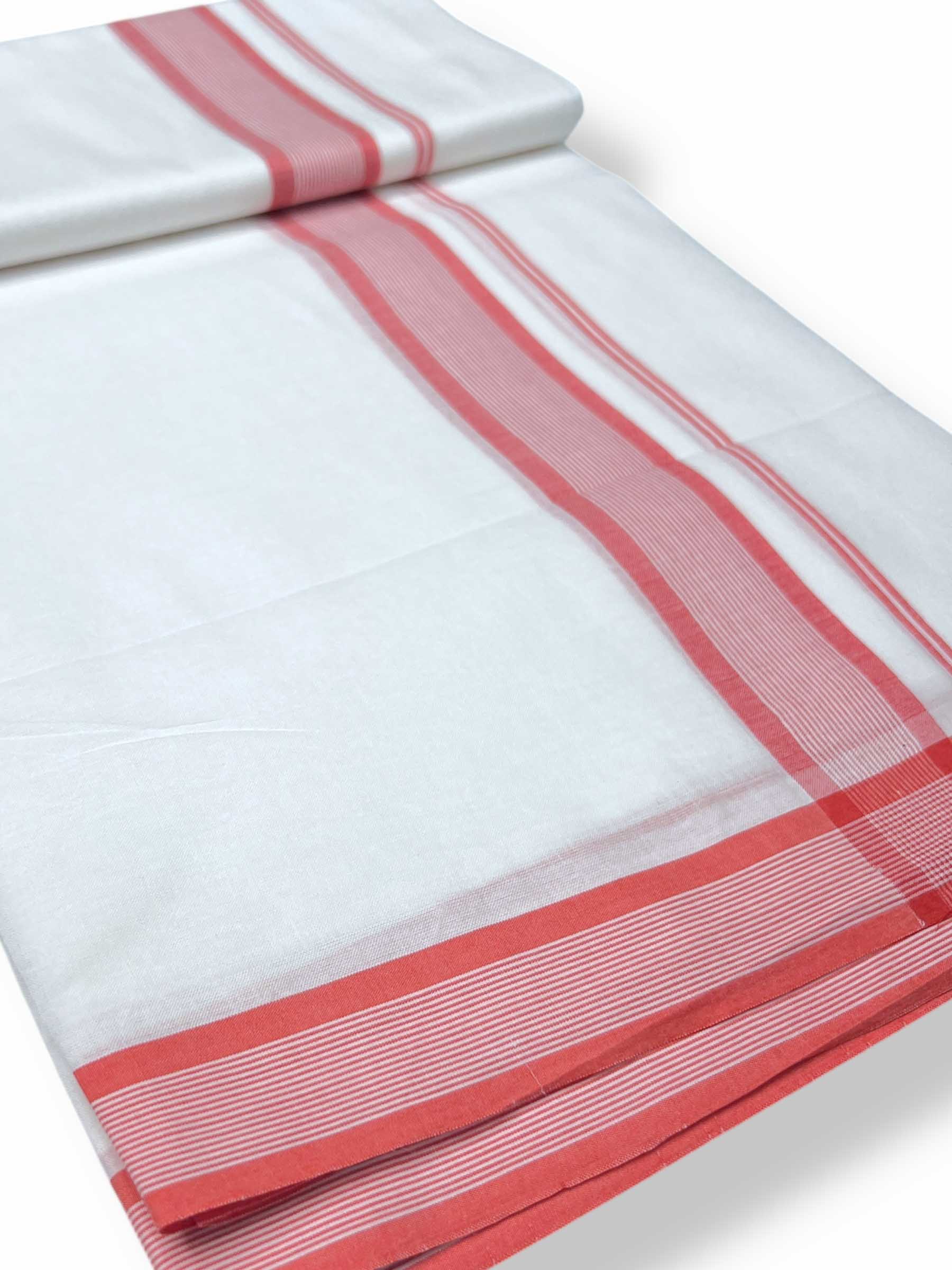 Pure White Cotton Men's Double Dhoti